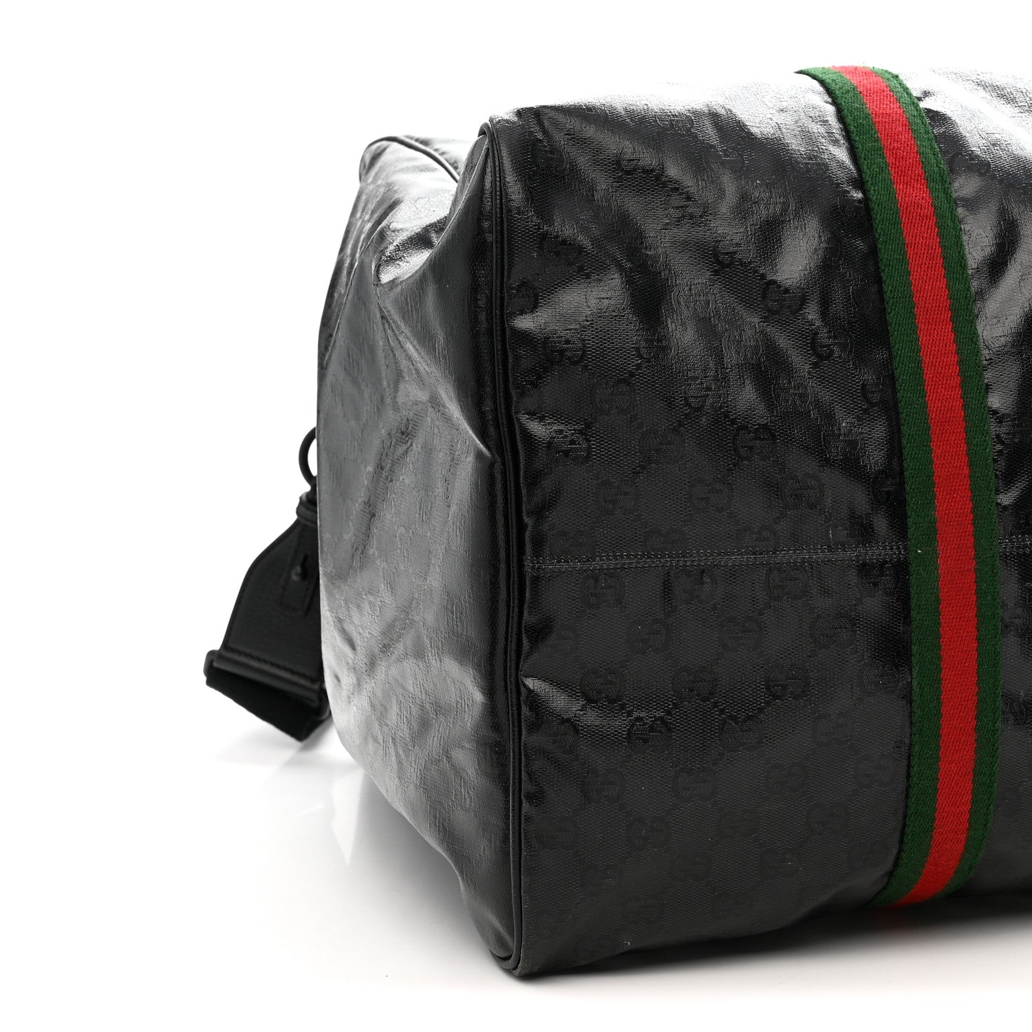Gucci Crystal Monogram Web Large Duffle Bag Black