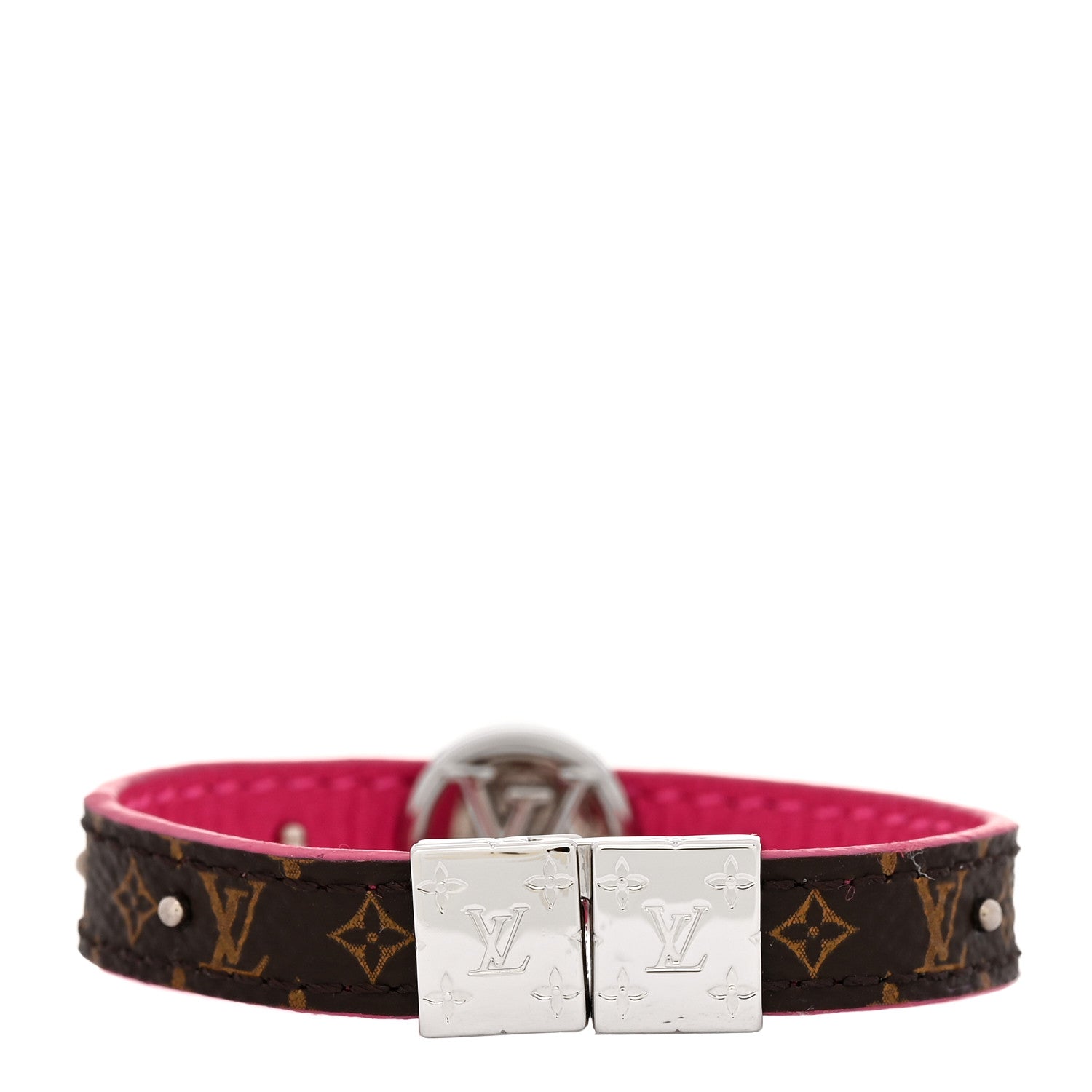 Louis Vuitton Monogram LV Circle Reversible Bracelet 17 Rose Falbala