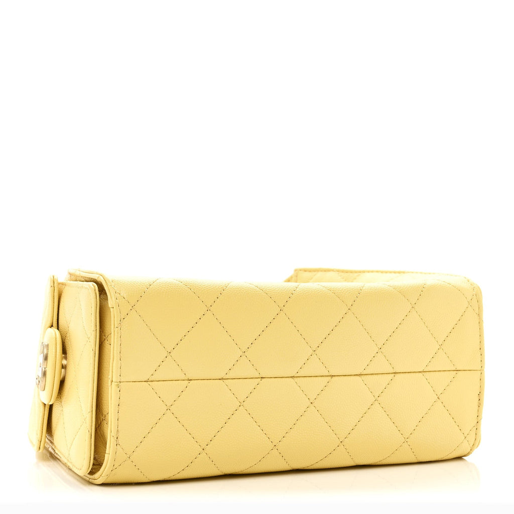 Chanel Caviar Quilted Mini Chanel 25 Handbag Yellow