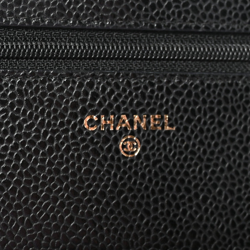 Chanel Caviar Quilted Wallet On Chain WOC Black