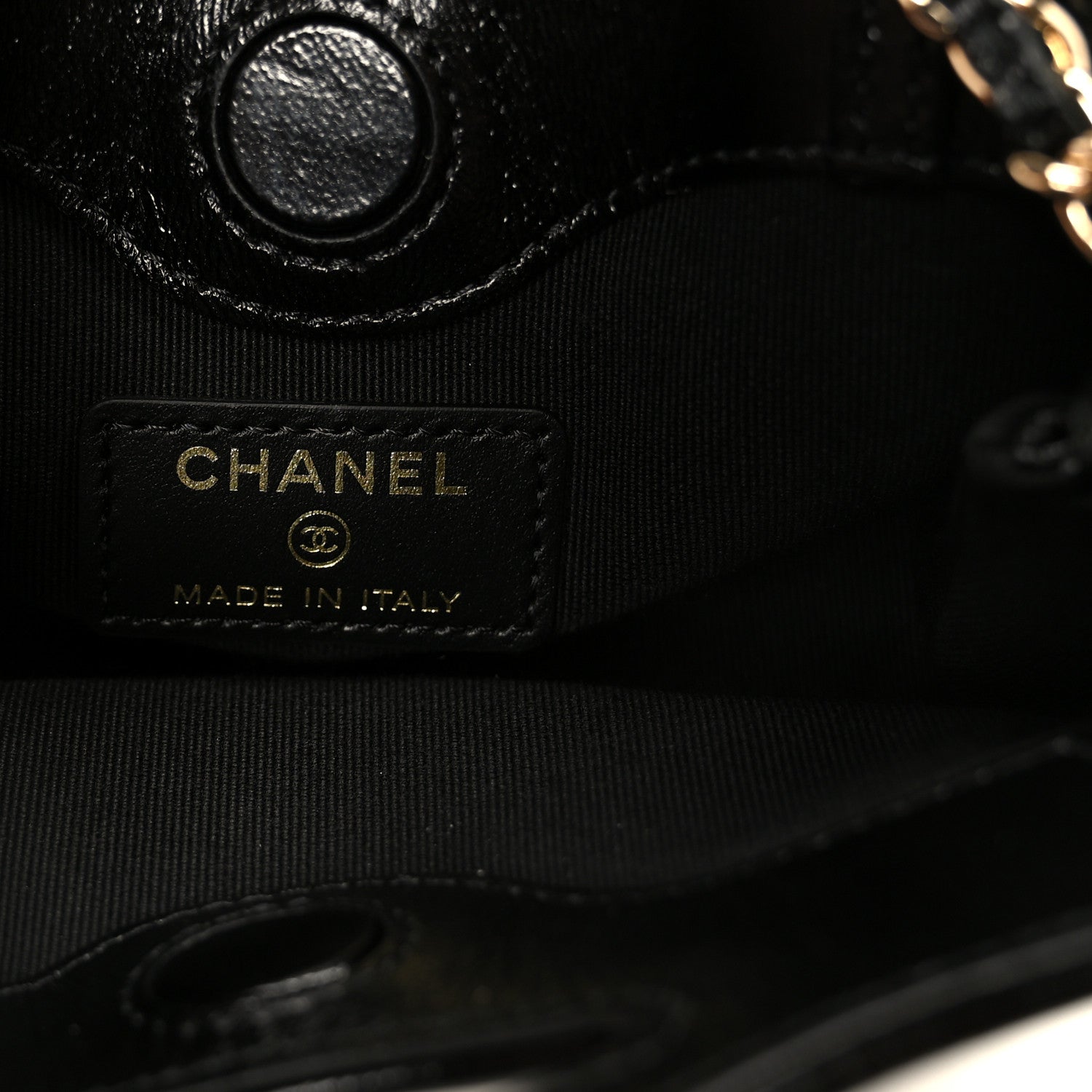 Chanel Shiny Lambskin Quilted Micro 31 Clutch With Chain Black