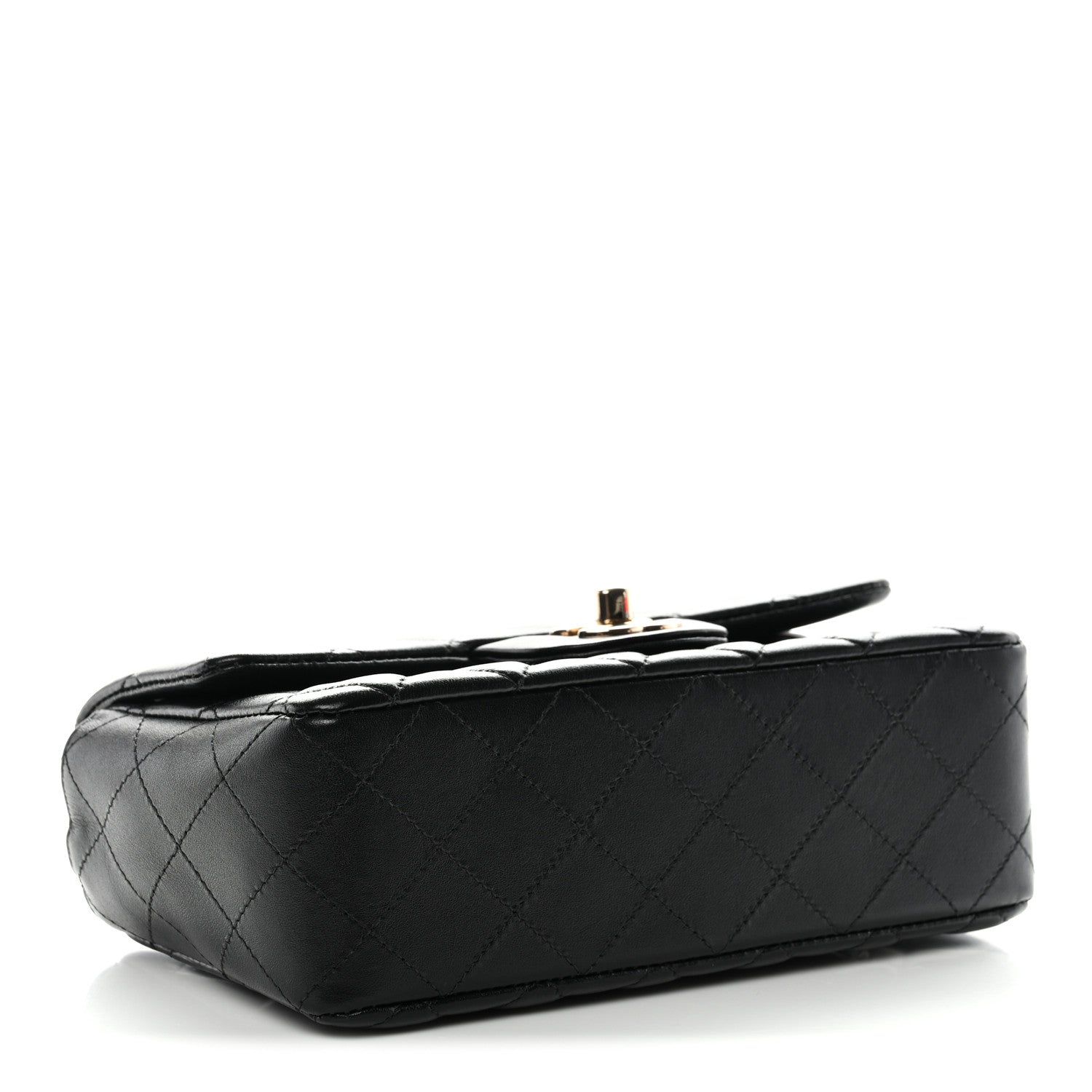 Chanel Lambskin Quilted Mini Rectangular Flap Black