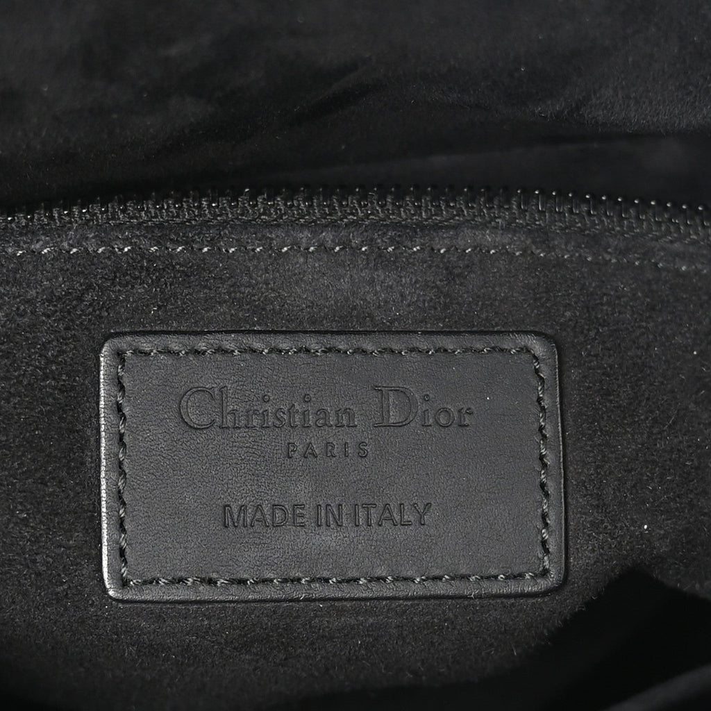 Christian Dior Ultra Matte Calfskin Cannage Medium Lady Dior Black