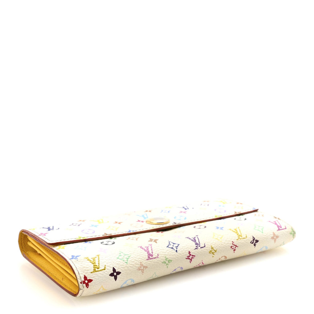 Louis Vuitton Monogram Multicolor Sarah Wallet White Citron