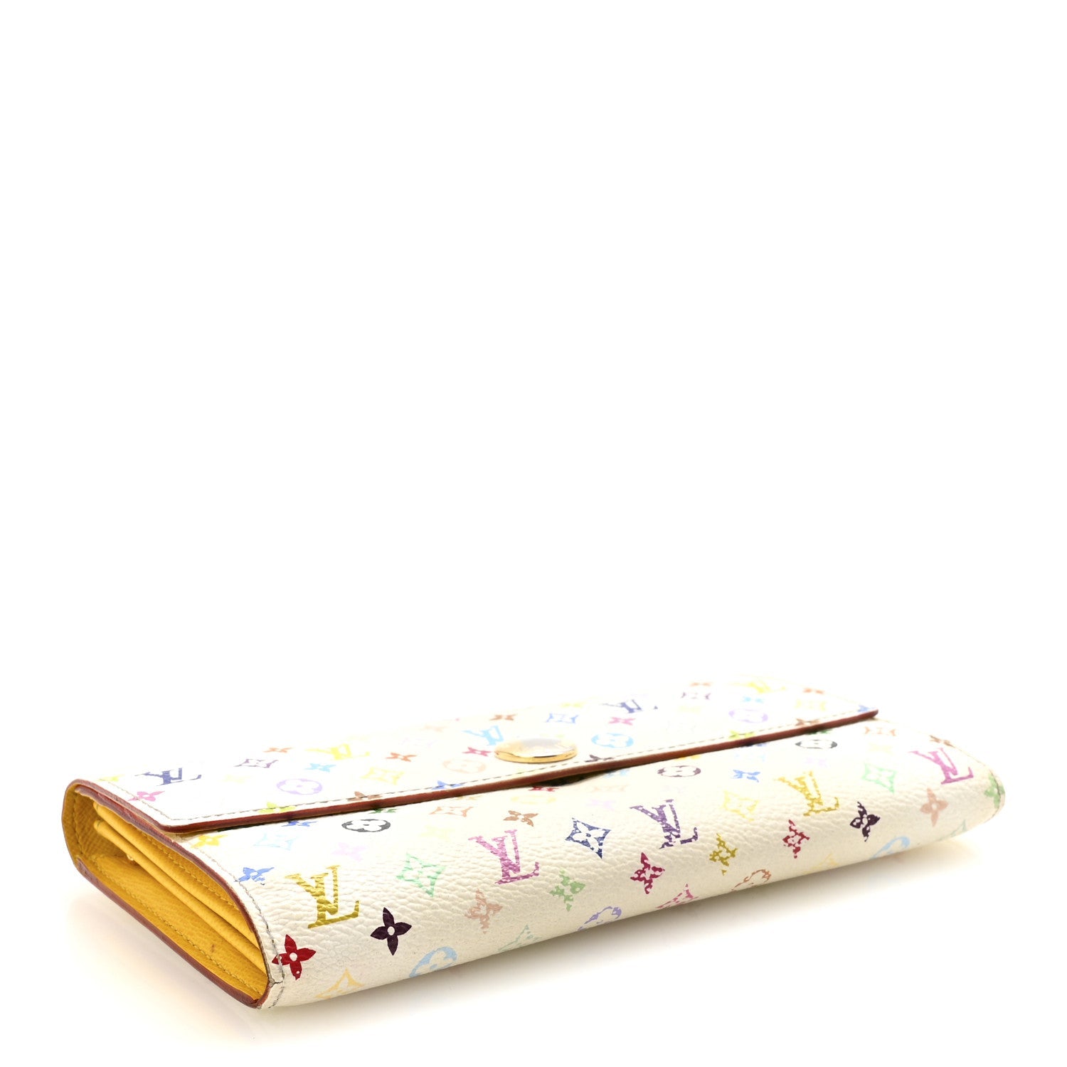 Louis Vuitton Monogram Multicolor Sarah Wallet White Citron