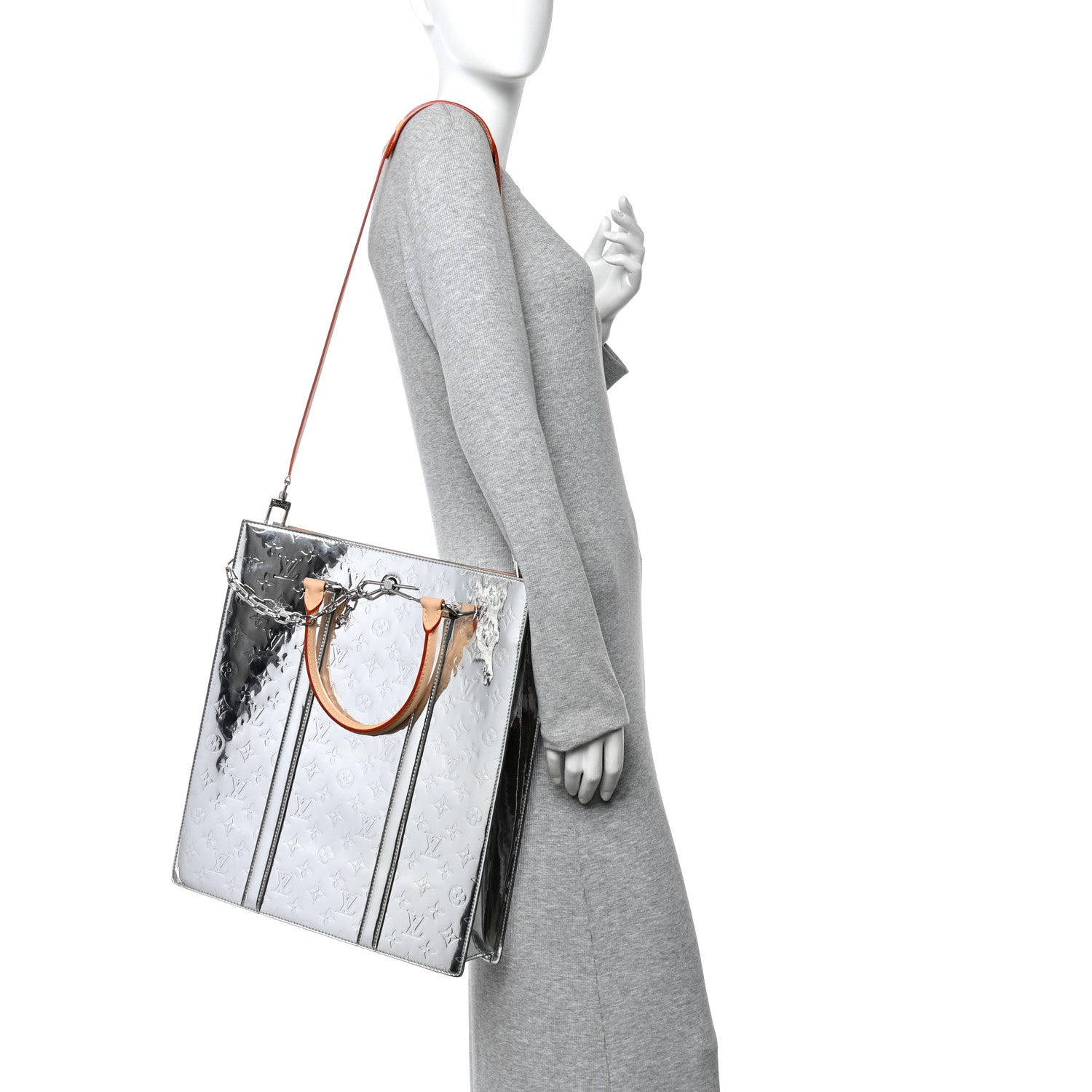 Louis Vuitton Monogram Mirror Sac Plat NM Silver