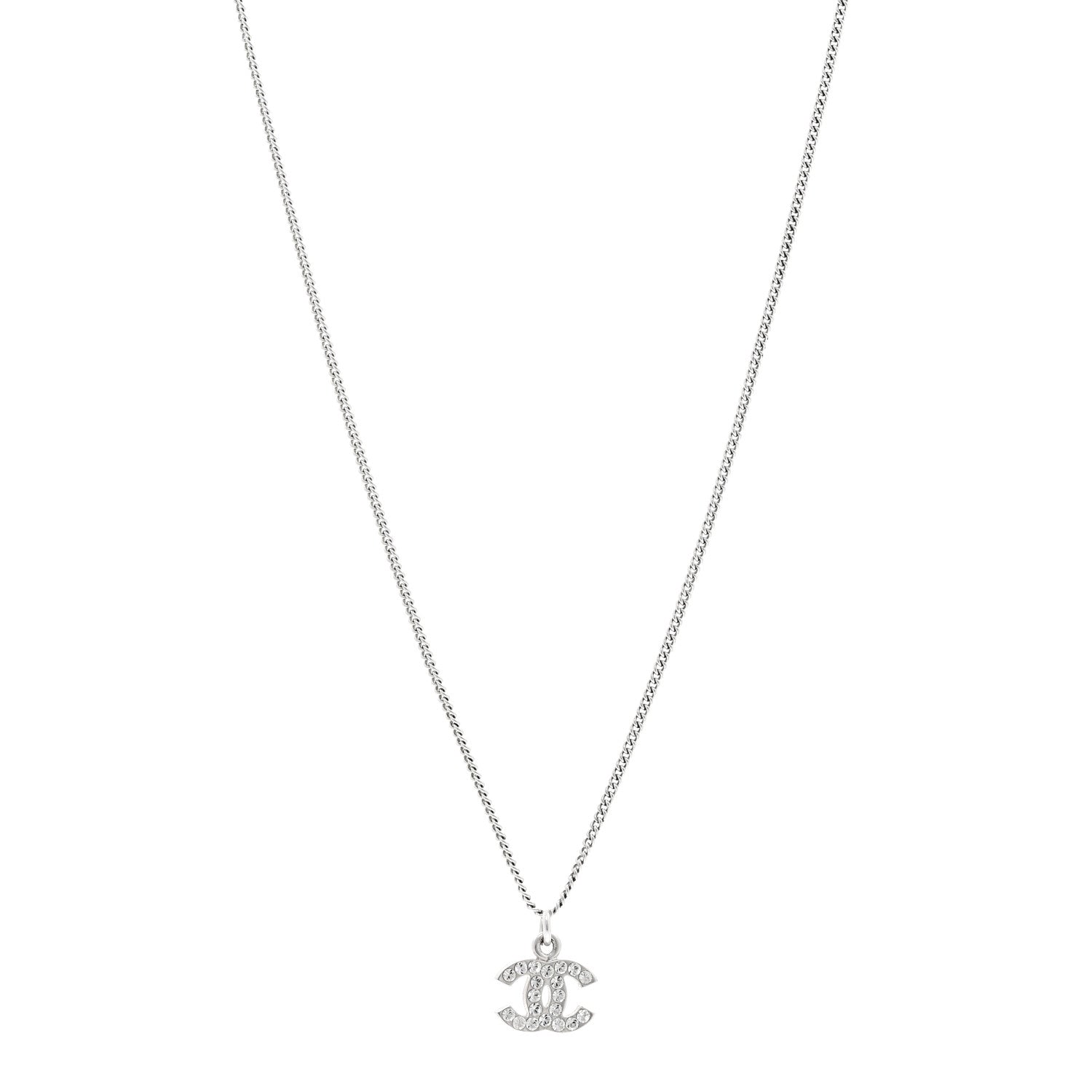Crystal Timeless CC Necklace Silver