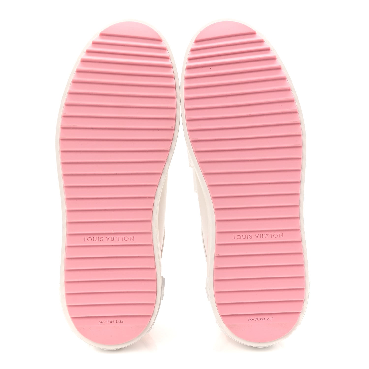 Louis Vuitton Calfskin Time Out Bow Sneakers 38 White Pink