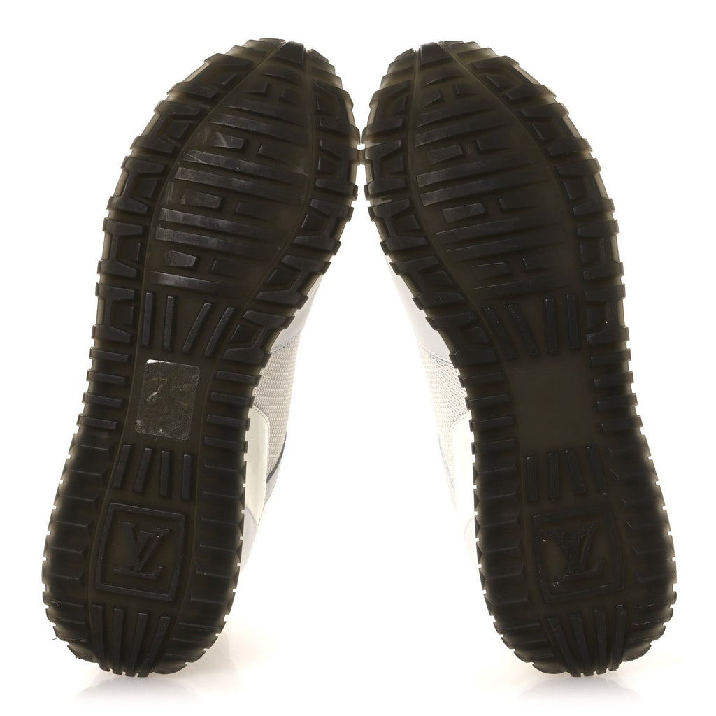 Louis Vuitton Calfskin Mesh Run Away Sneakers 37.5 White