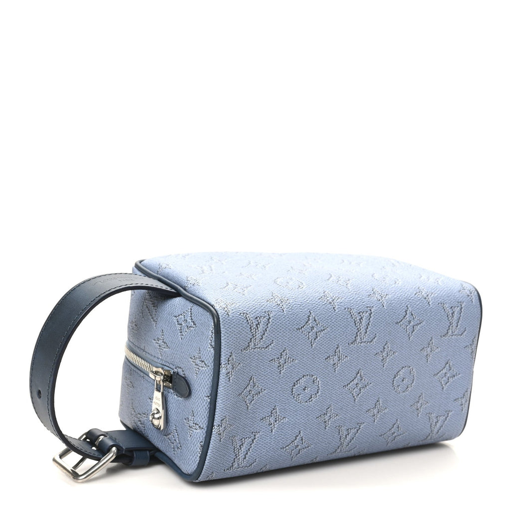 Louis Vuitton Monogram Heritage Locker Dopp Kit Toilet Pouch Blue