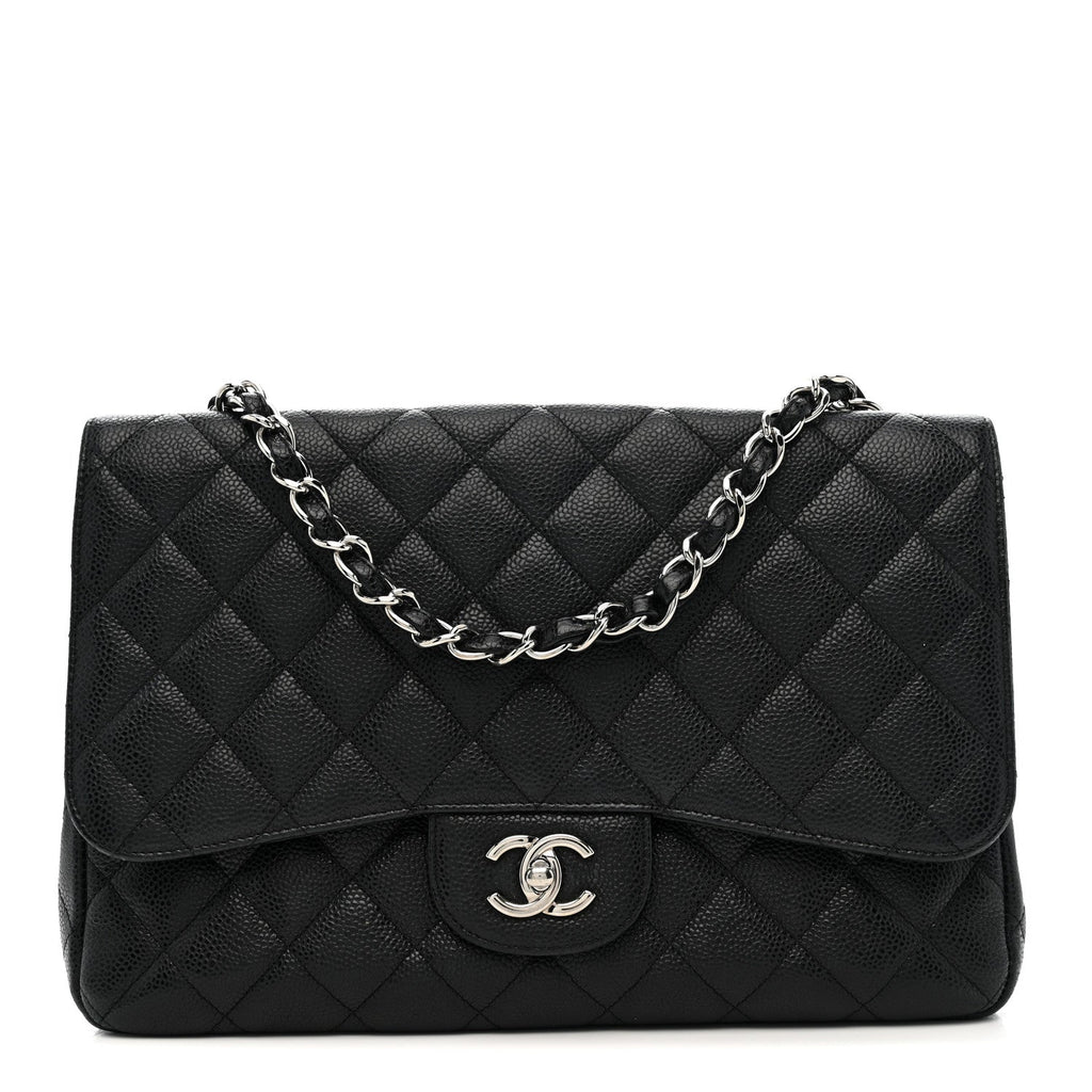 Chanel Caviar Quilted Jumbo Single Flap Black