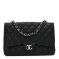 Chanel Caviar Quilted Jumbo Single Flap Black