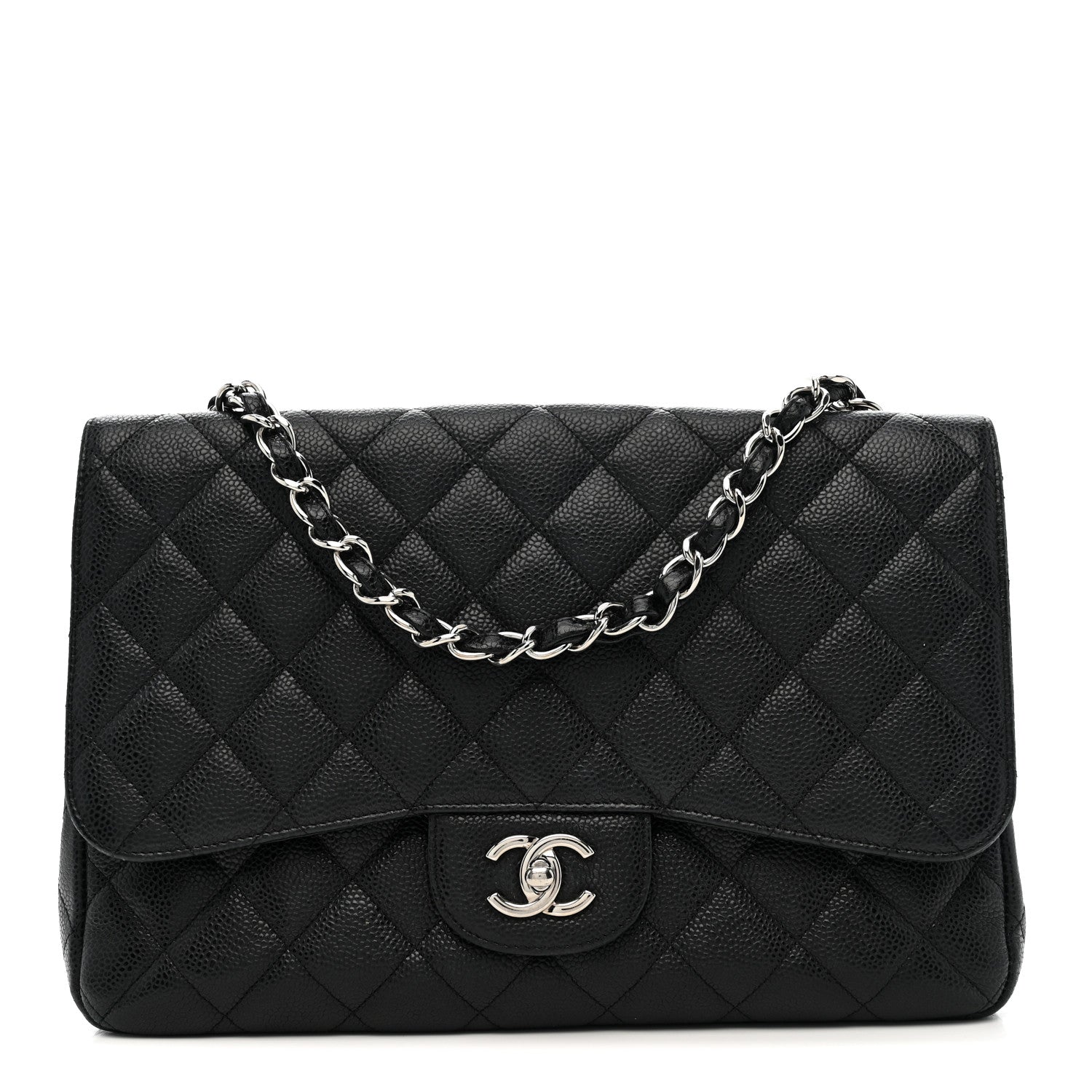 Chanel Caviar Quilted Jumbo Single Flap Black