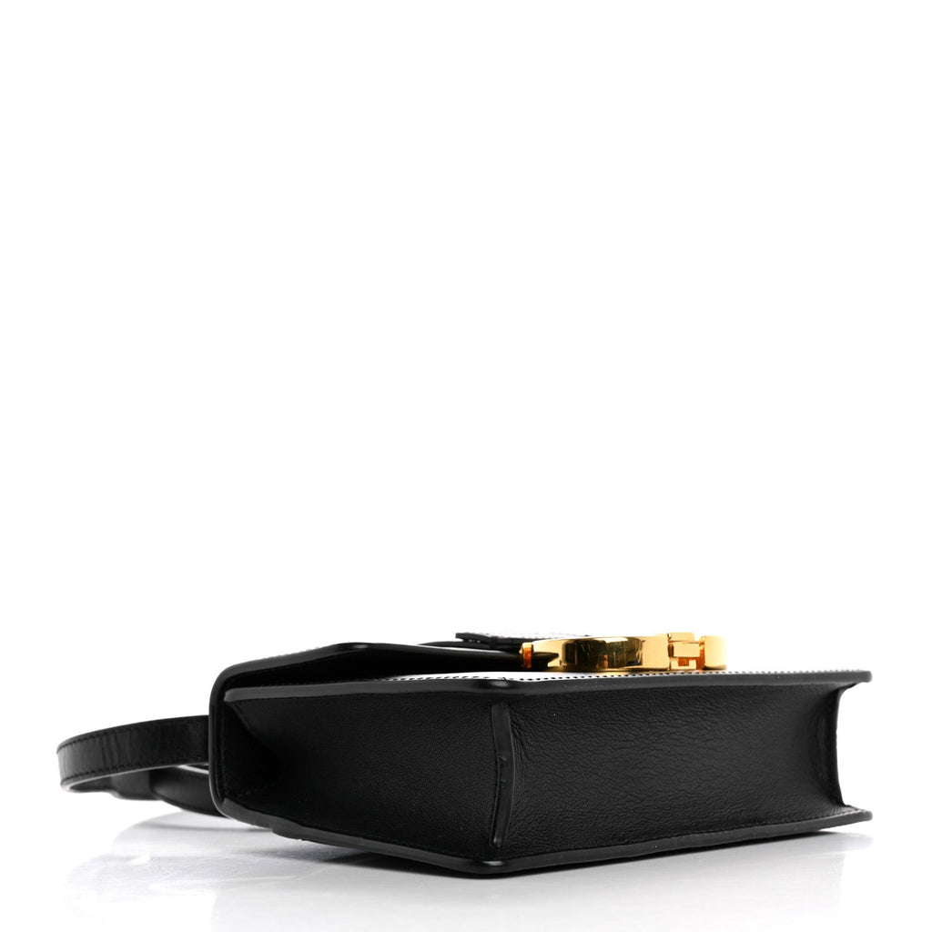 Christian Dior Smooth Calfskin Micro 30 Montaigne Flap Bag Black