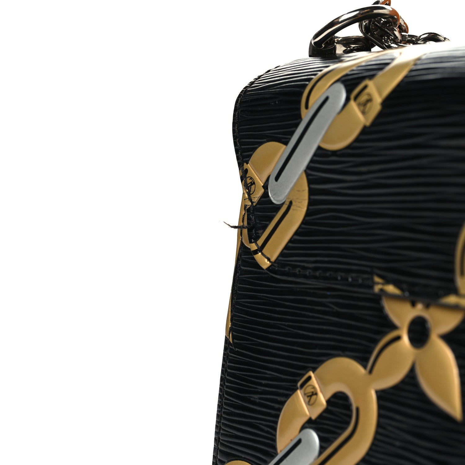 Louis Vuitton Epi Chain Flower Twist Shoulder Bag MM Black