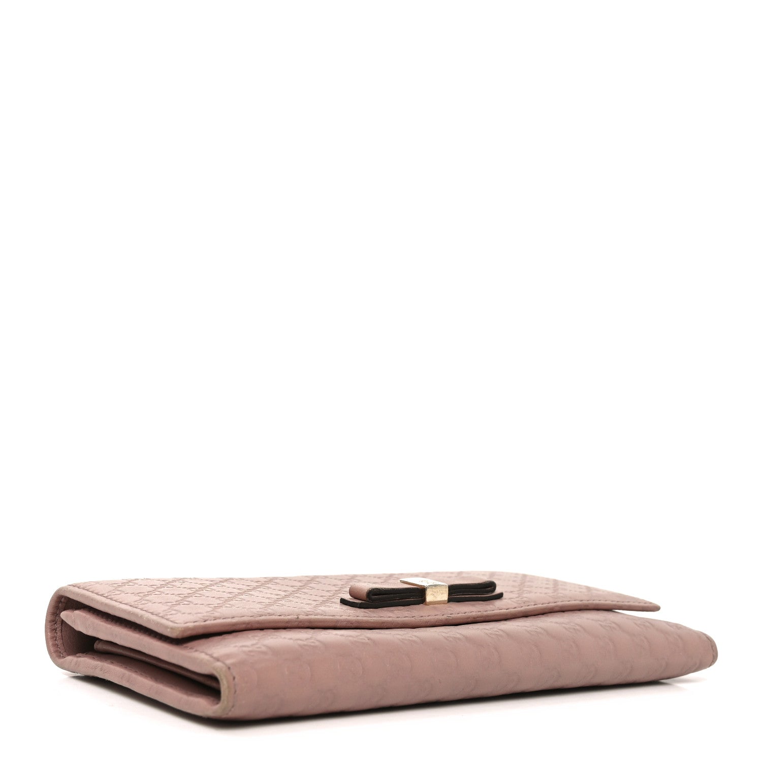 Gucci Microguccissima Bow Continental Wallet Soft Pink