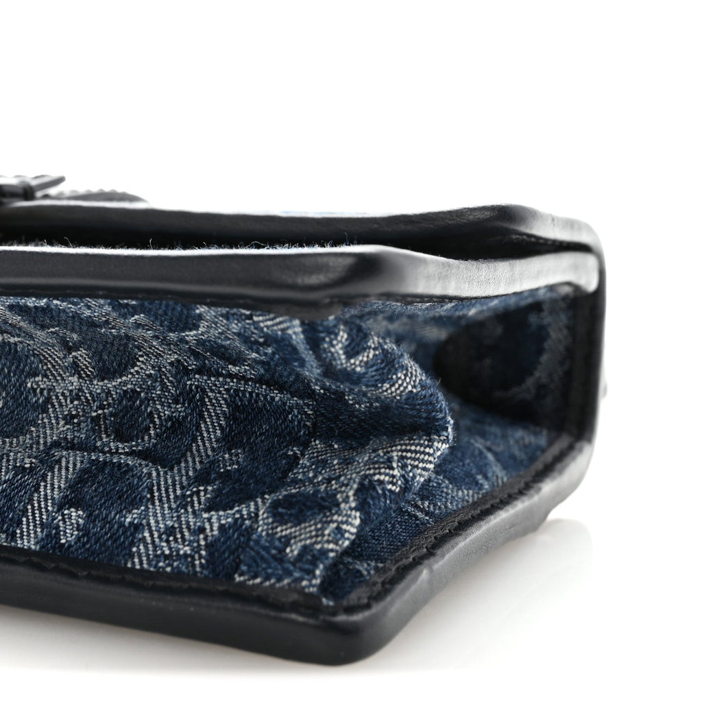 Christian Dior Denim Oblique 30 Montaigne East West Chain Flap Bag