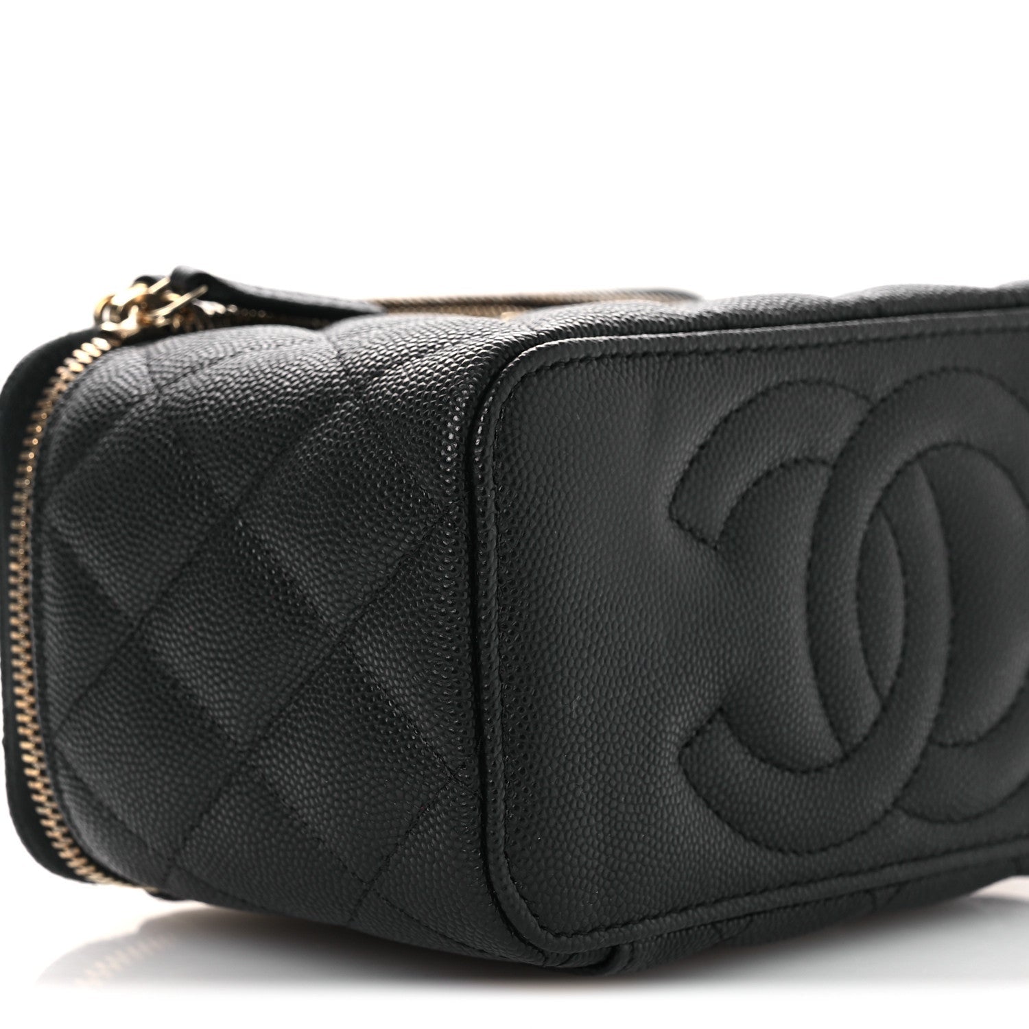 Chanel Caviar Quilted Small Vanity Case With Chain Black
