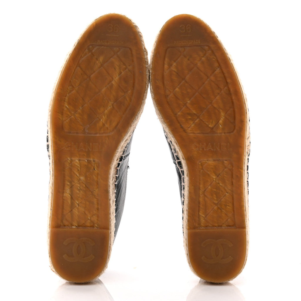 Lambskin CC Espadrilles 36 Black