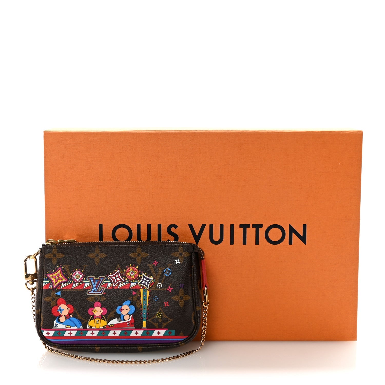 Louis Vuitton Monogram 2020 Christmas Animation Bumper Cars Mini Pochette Accessories Coquelicot