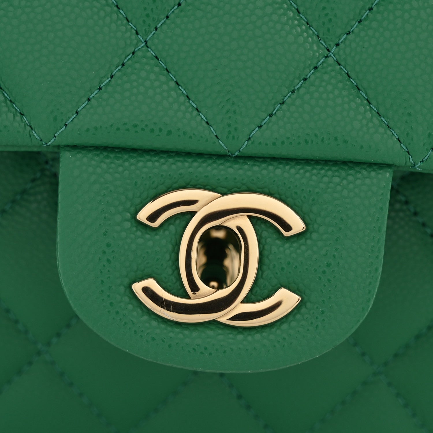 Chanel Caviar Quilted Small Double Flap Green