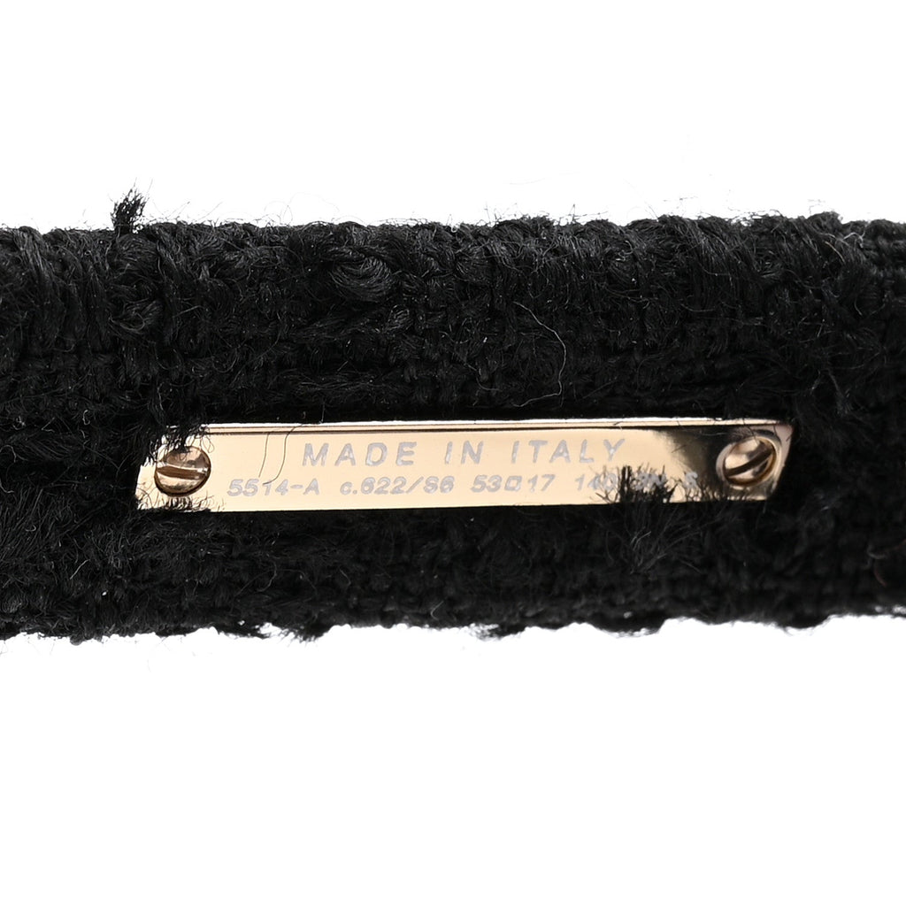Acetate Tweed Wool CC Rectangle Sunglasses 5514-A Black