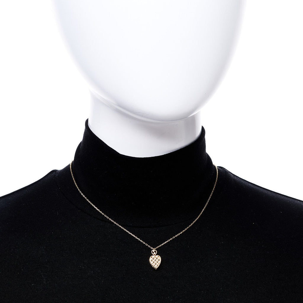 Gucci 18K Yellow Gold Diamantissima Heart Pendant Necklace