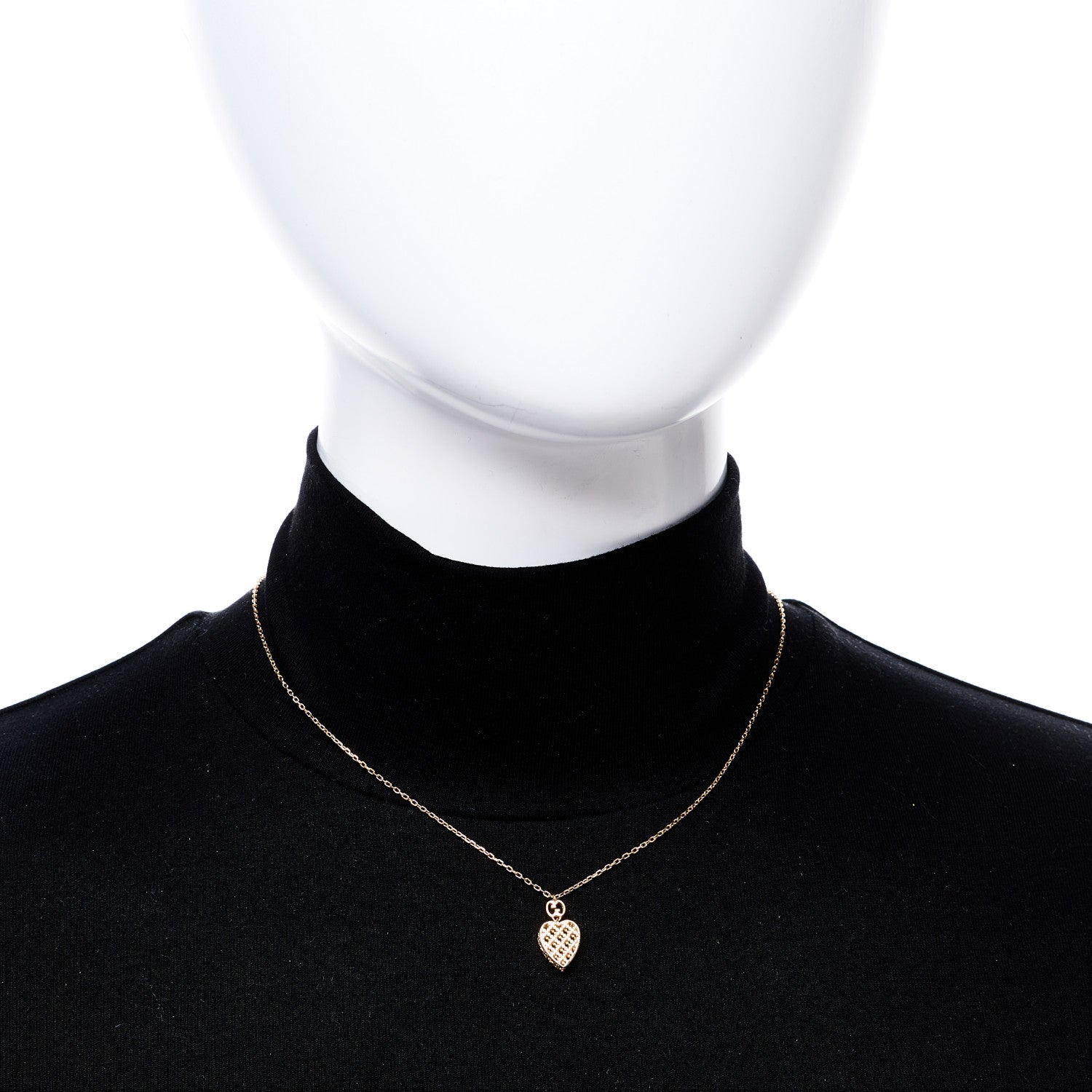 Gucci 18K Yellow Gold Diamantissima Heart Pendant Necklace