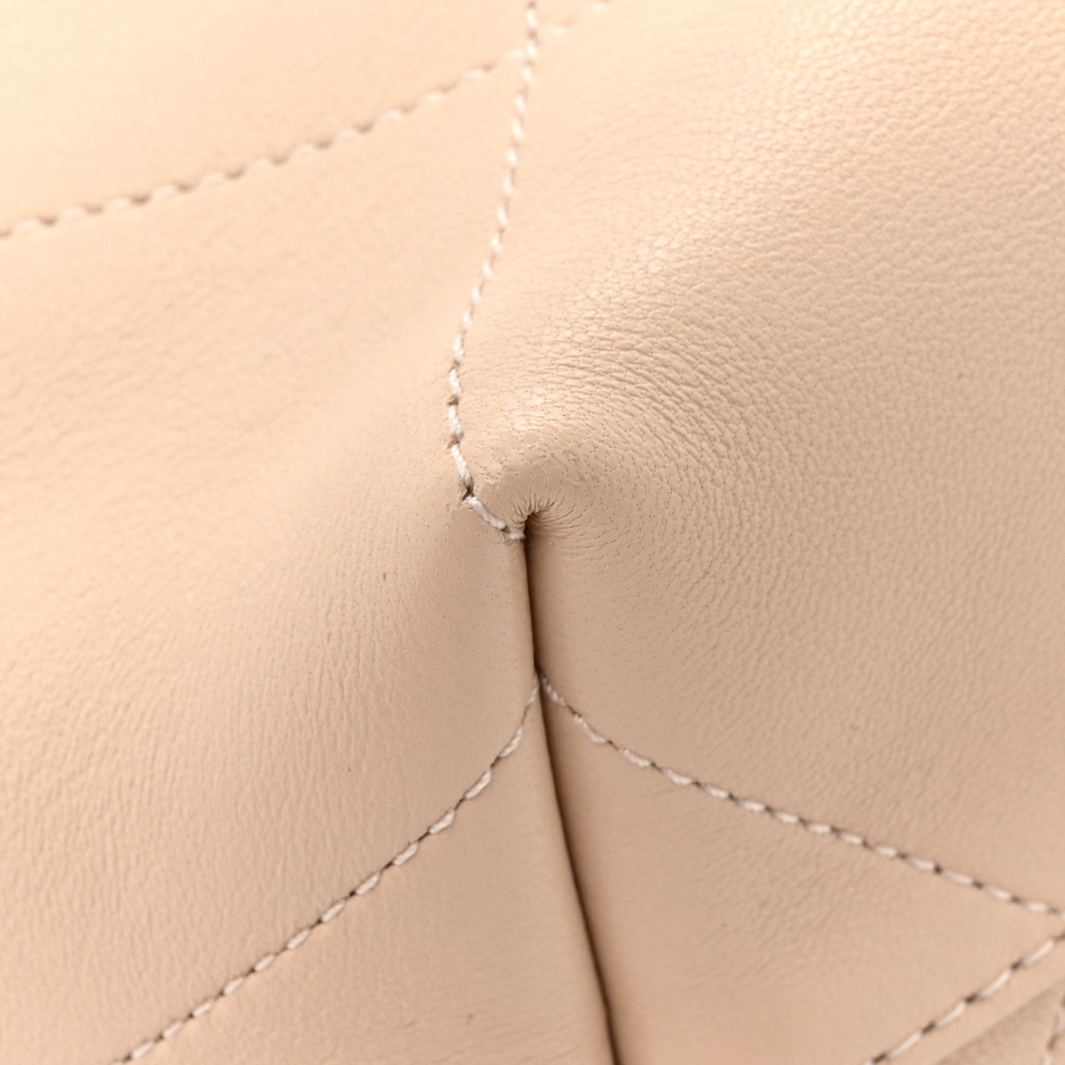 Chanel Shiny Lambskin Quilted Small Hobo Beige