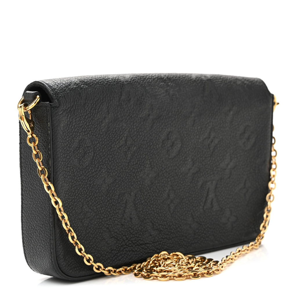 Louis Vuitton Empreinte Pochette Felicie Chain Wallet Black