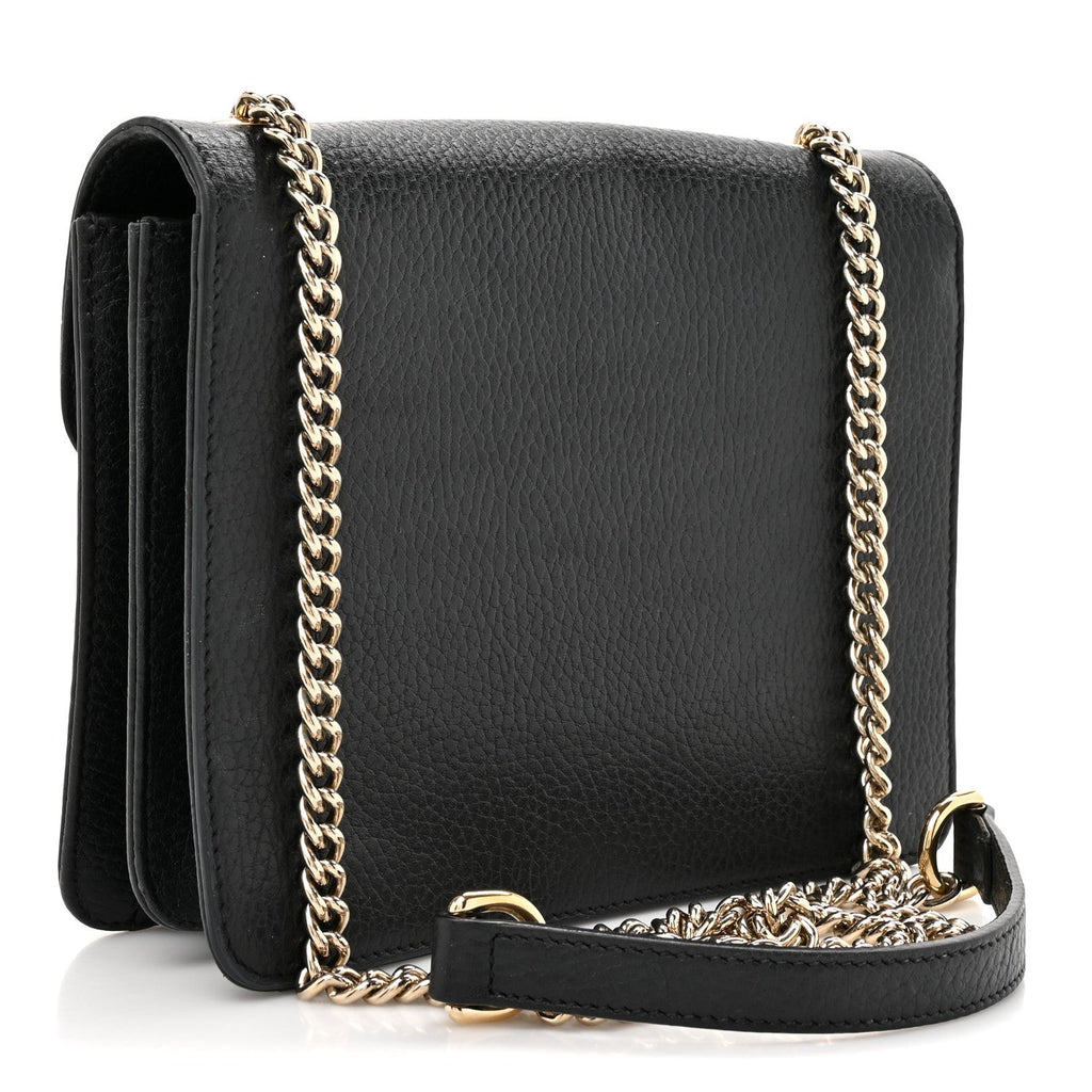 Gucci Dollar Calfskin Small Interlocking G Shoulder Bag Black
