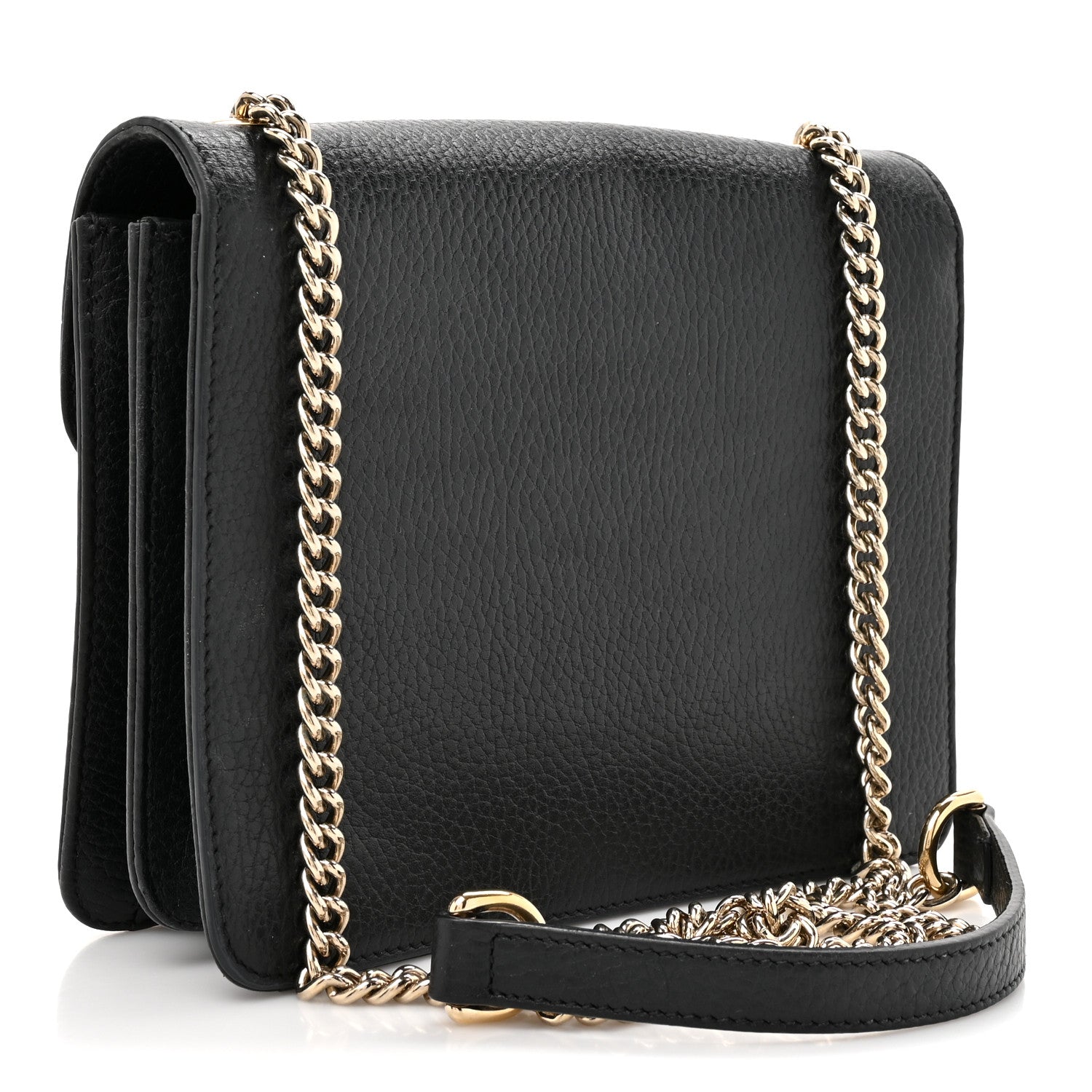 Gucci Dollar Calfskin Small Interlocking G Shoulder Bag Black