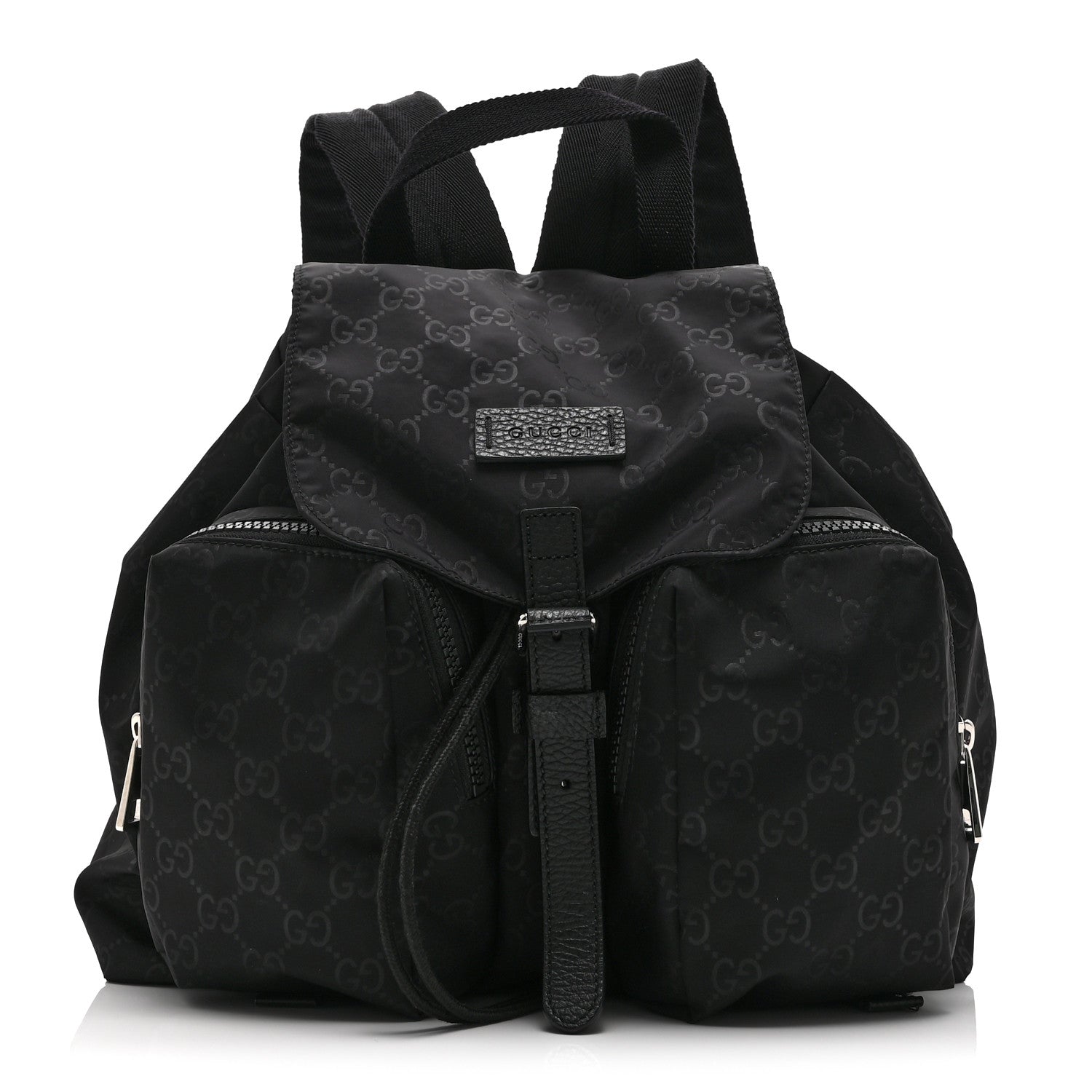 Gucci Nylon Monogram Small Single Buckle Backpack Black