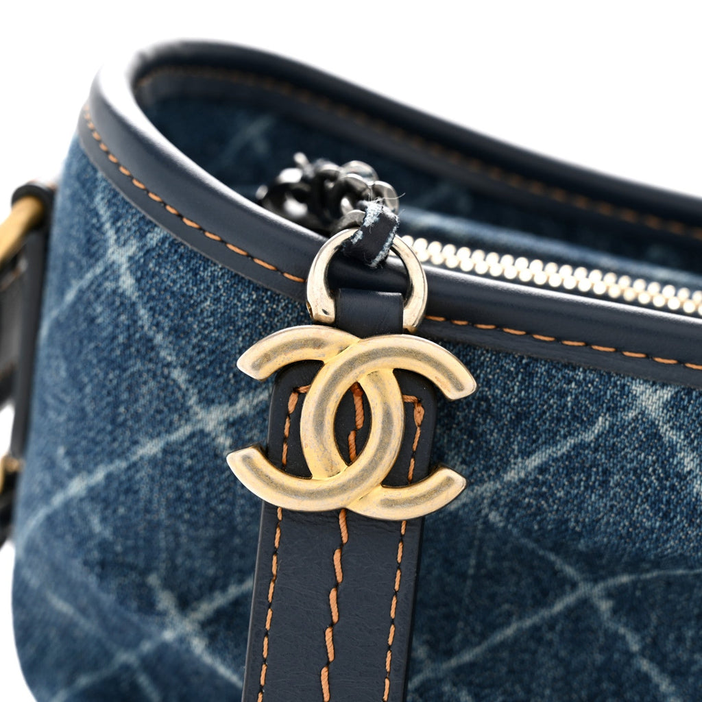 Chanel Denim Calfskin Medium Gabrielle Hobo Blue