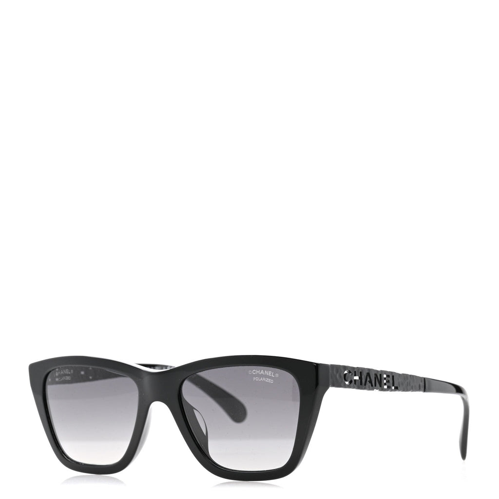 Acetate Metal Polarized Rectangle Sunglasses 5442 Black
