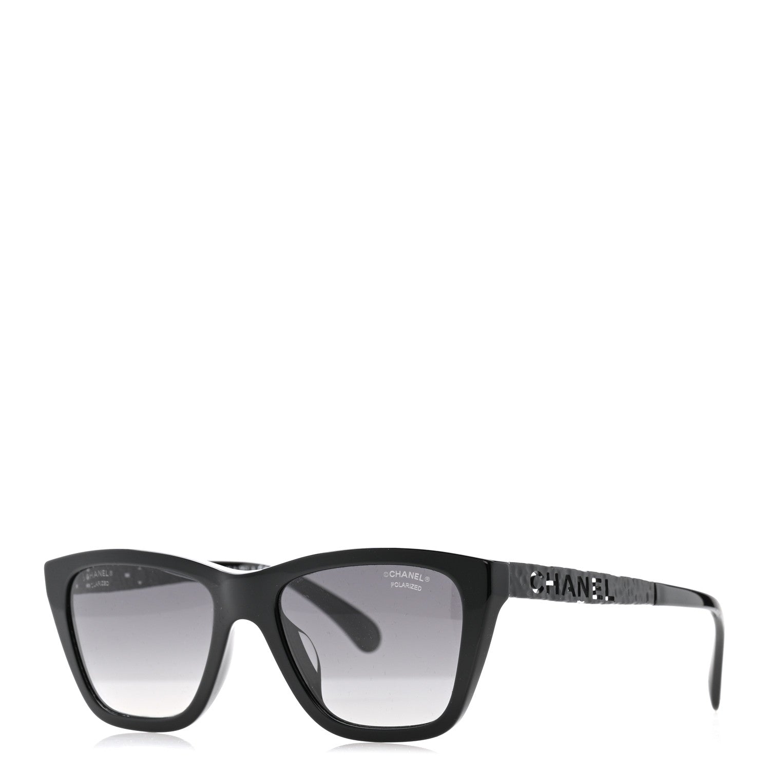 Acetate Metal Polarized Rectangle Sunglasses 5442 Black