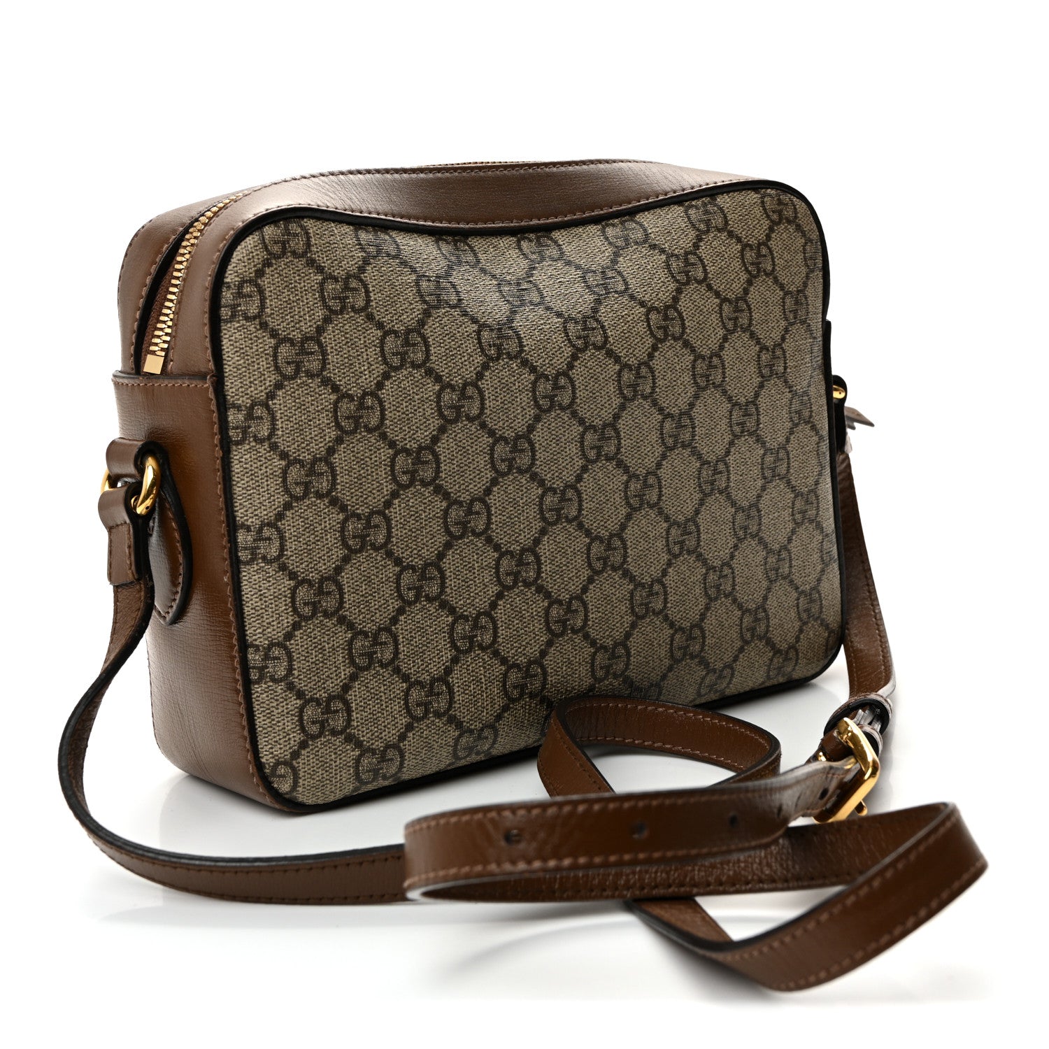 Gucci GG Supreme Monogram Small Horsebit 1955 Shoulder Bag Beige Brown Sugar