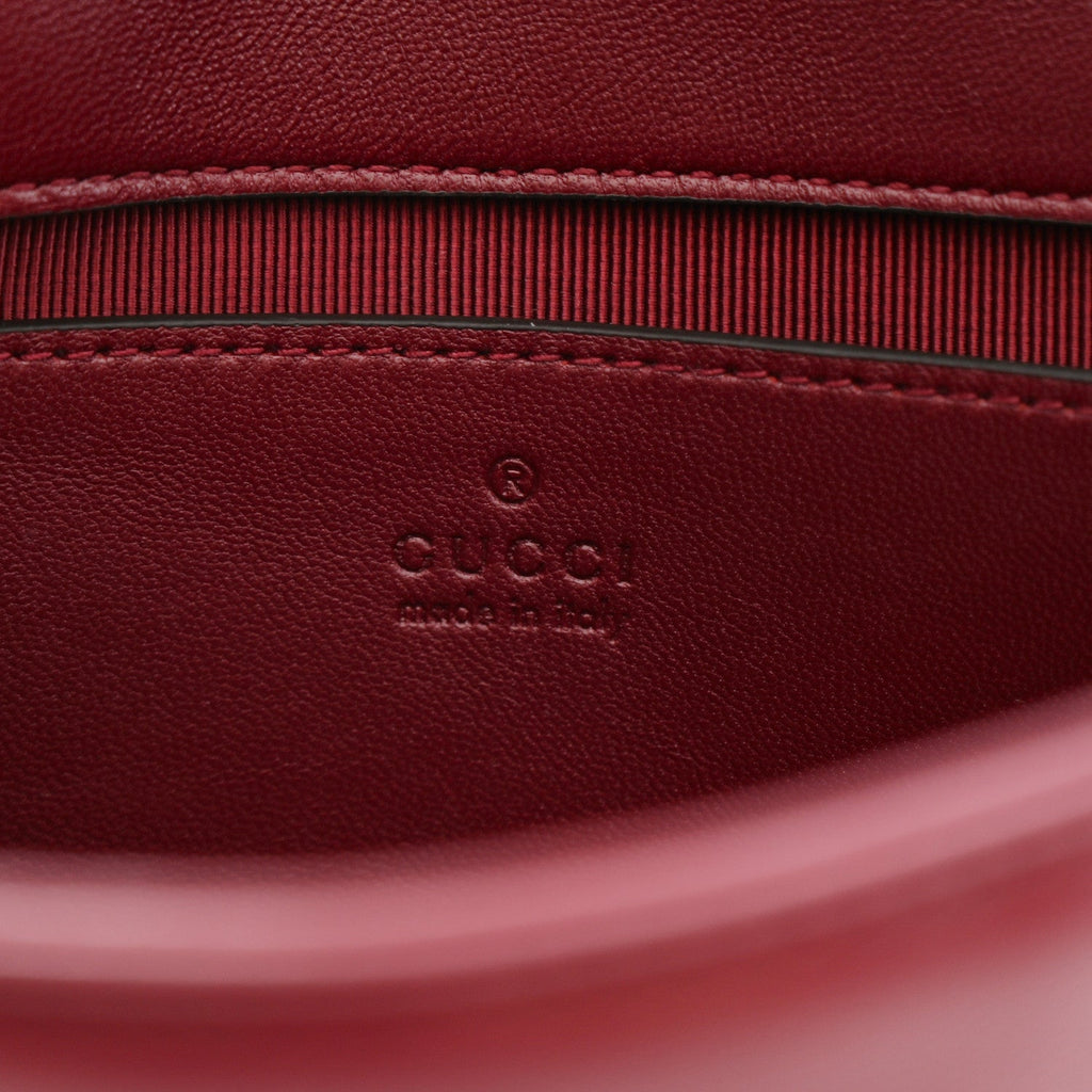 Gucci Lambskin Matelasse Small GG Marmont Shoulder Bag Rosso Ancora