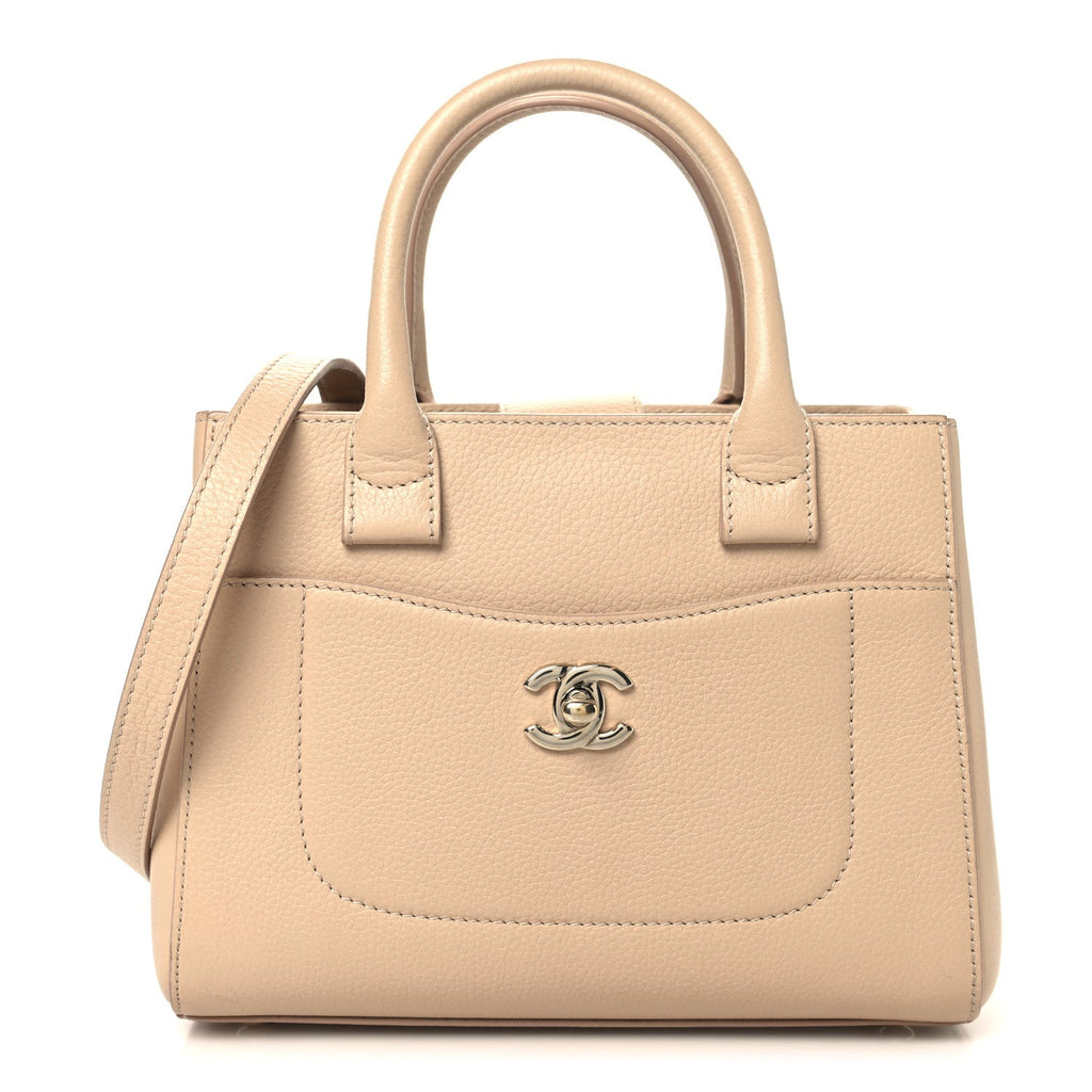 Chanel Grained Calfskin Mini Neo Executive Shopper Tote Light Beige