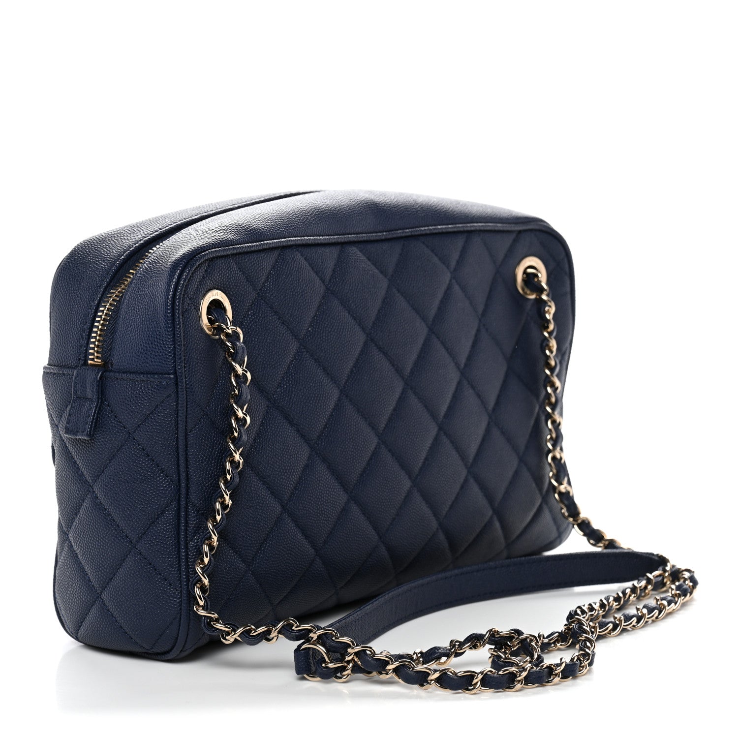 Chanel Caviar Quilted Large In & Out Camera Case Navy