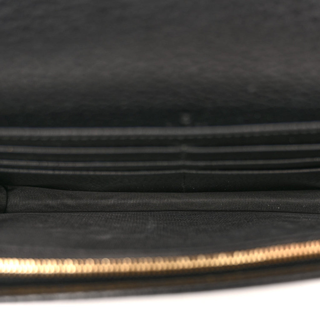 Gucci Dollar Calfskin Mini GG Marmont Chain Wallet Black