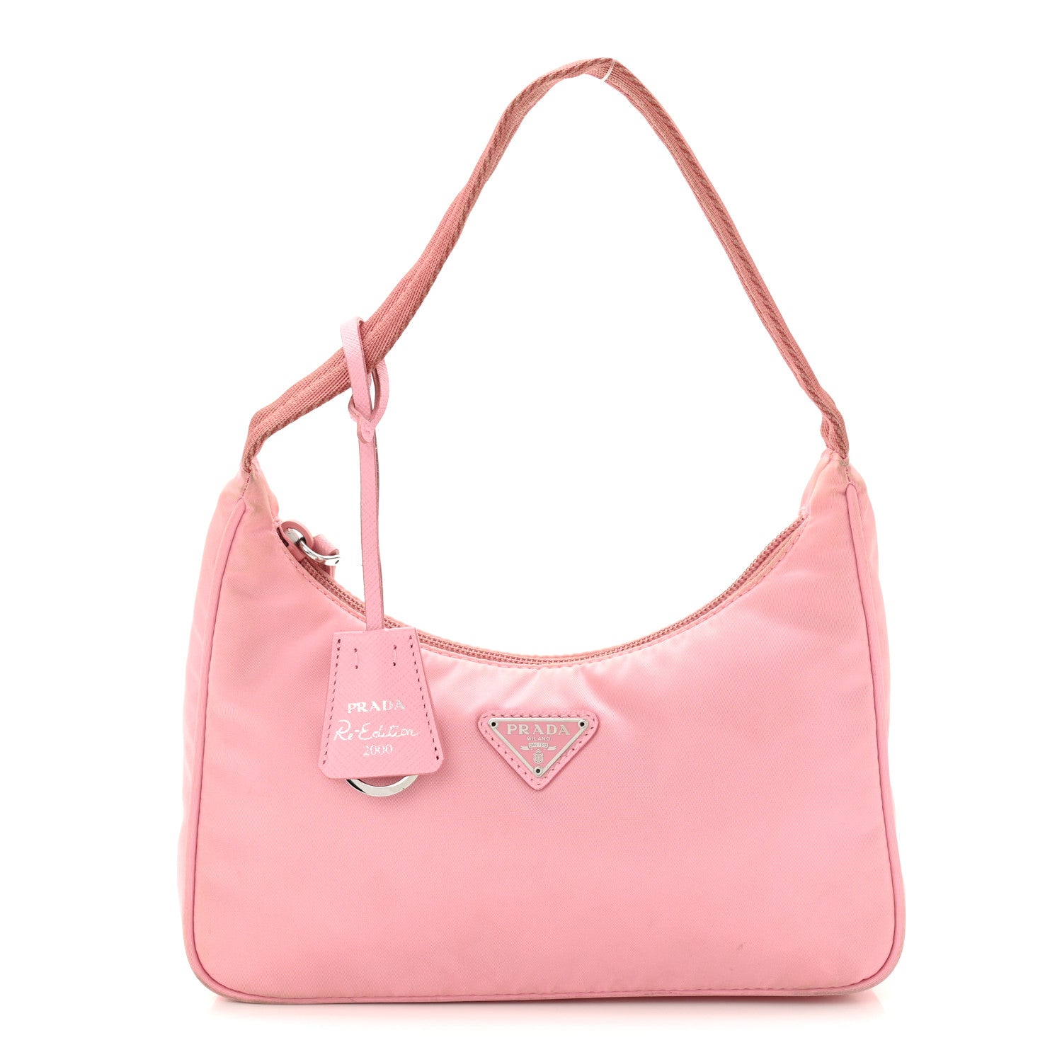 Prada Tessuto Nylon Saffiano Mini Re-Edition 2000 Bag Rosa