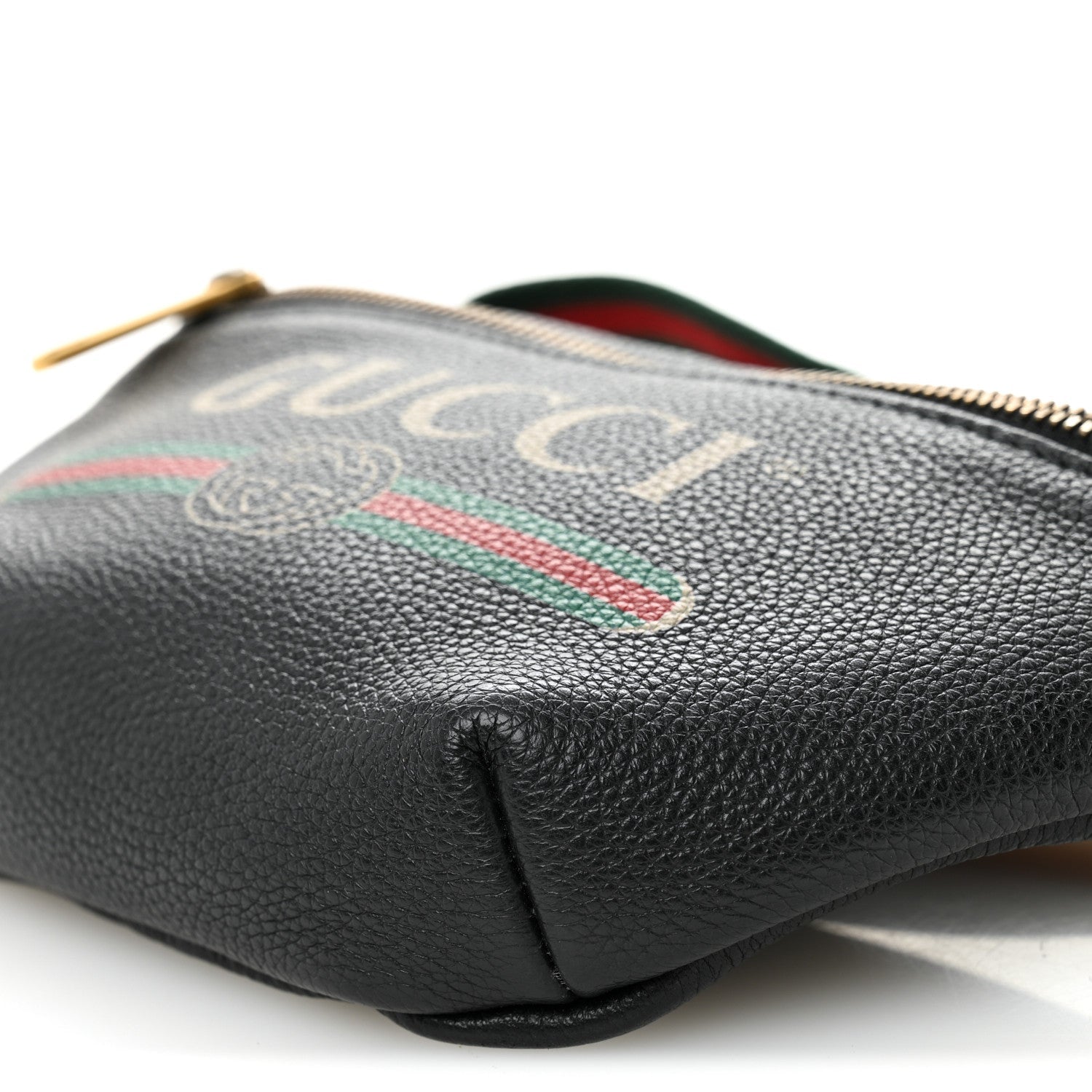 Gucci Grained Calfskin Small Logo Belt Bag Black