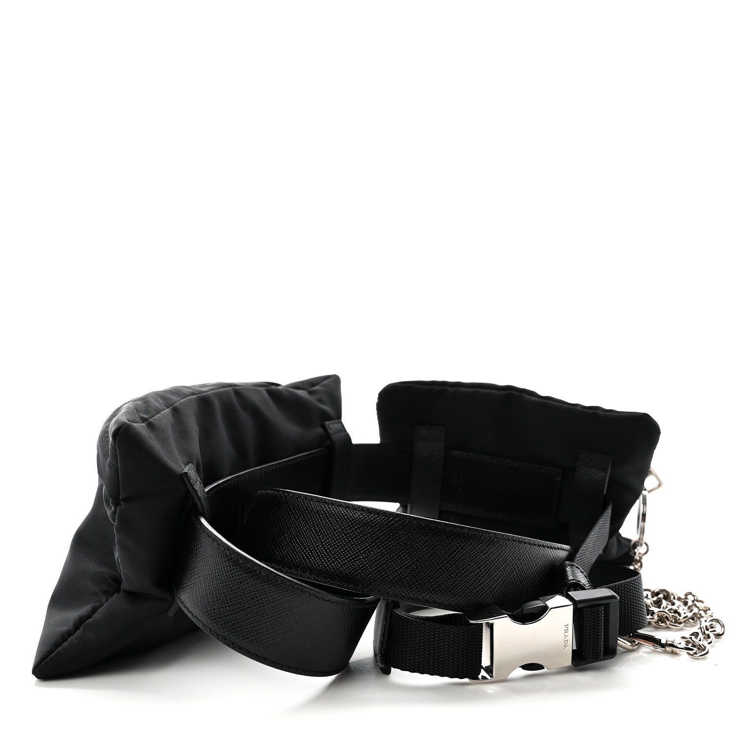 Prada Tessuto Nylon Saffiano Belt Bag 90 36 Black