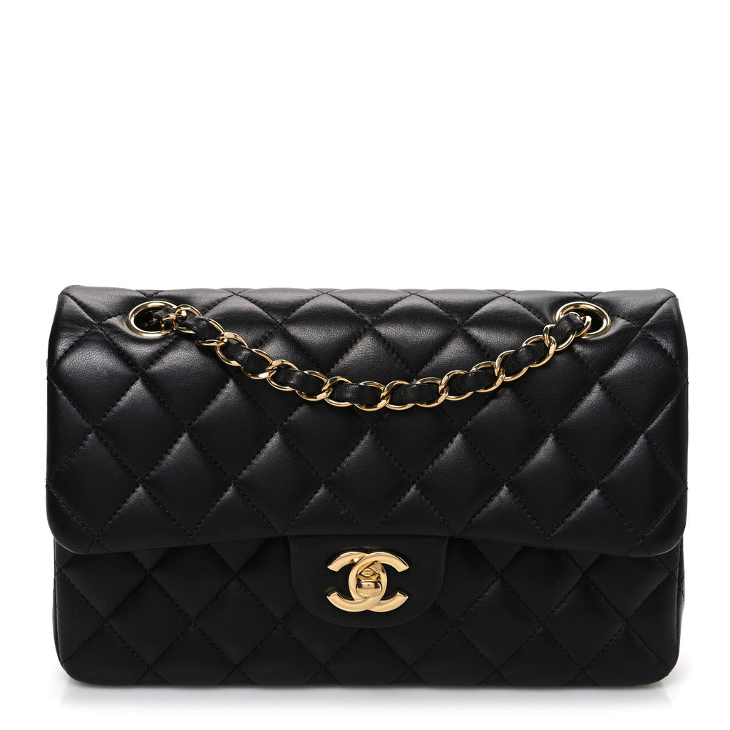 Chanel Lambskin Quilted Small Double Flap Black