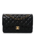 Chanel Lambskin Quilted Small Double Flap Black