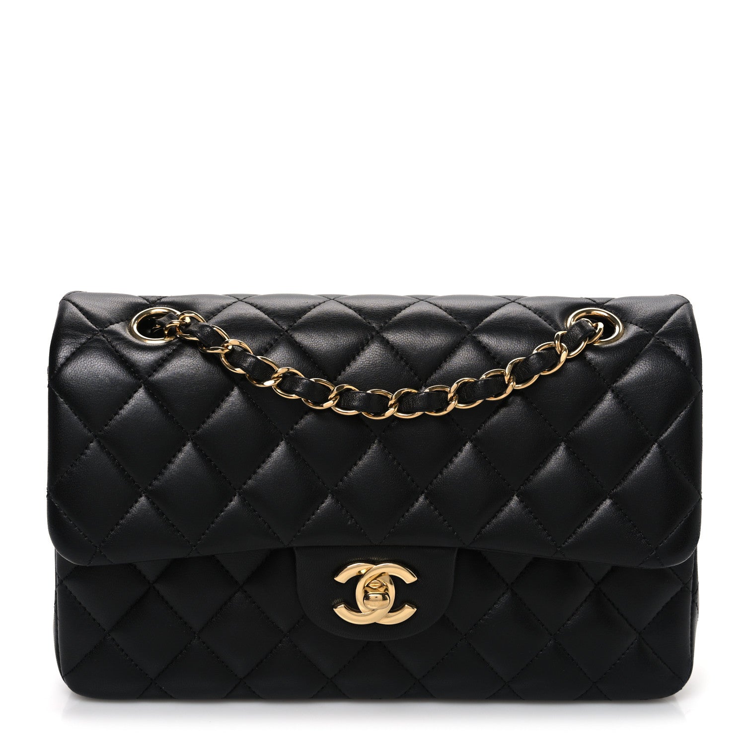 Chanel Lambskin Quilted Small Double Flap Black