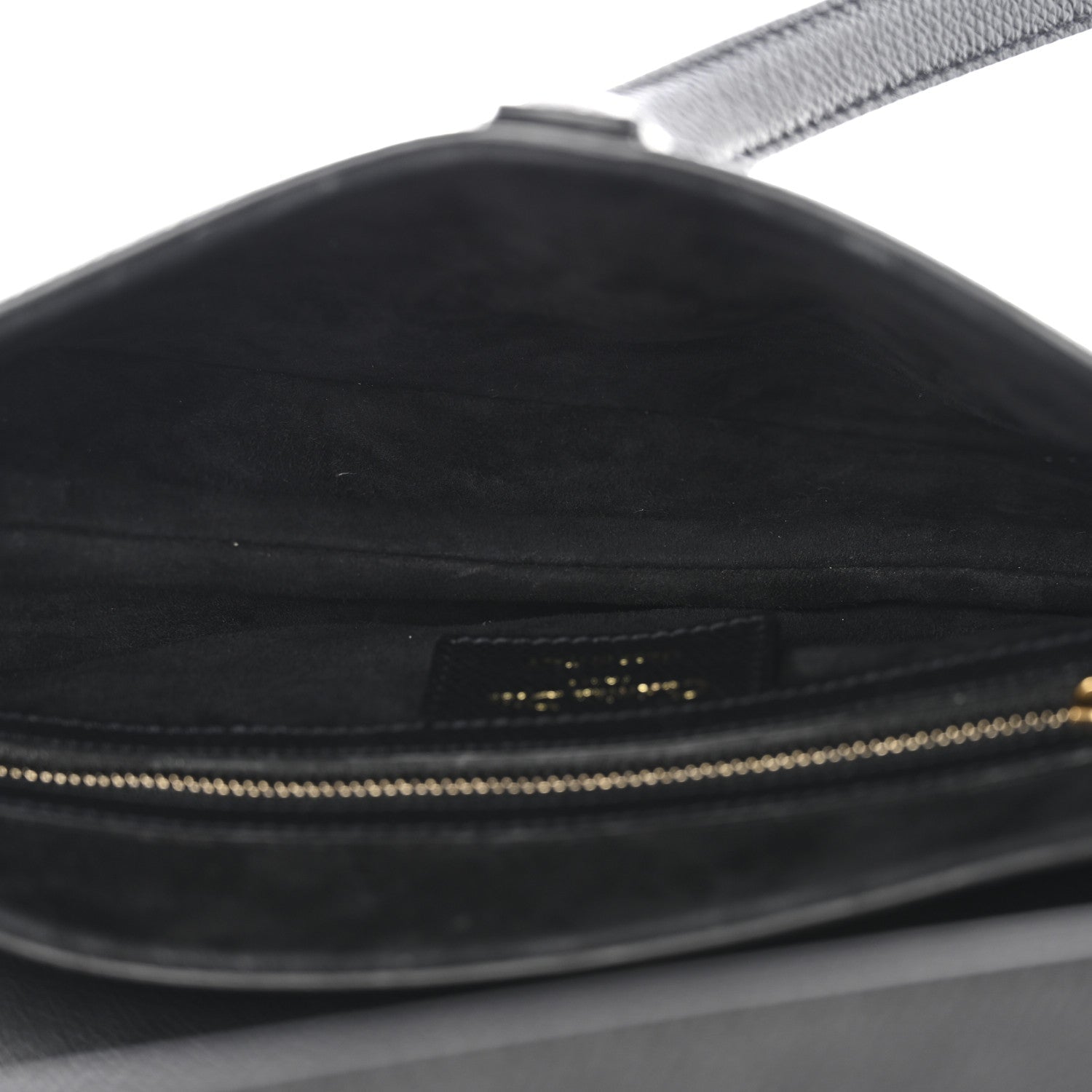 Christian Dior Grained Calfskin Saddle Bag Black