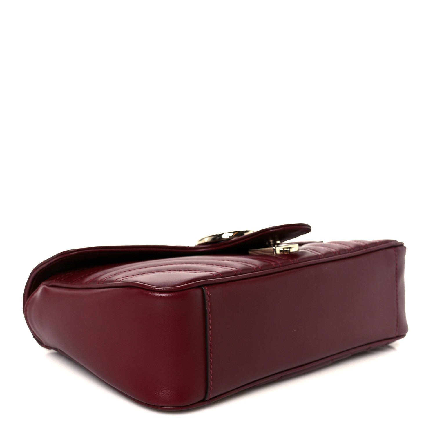Gucci Calfskin Matelasse Small GG Marmont Shoulder Bag Rosso Ancora Red