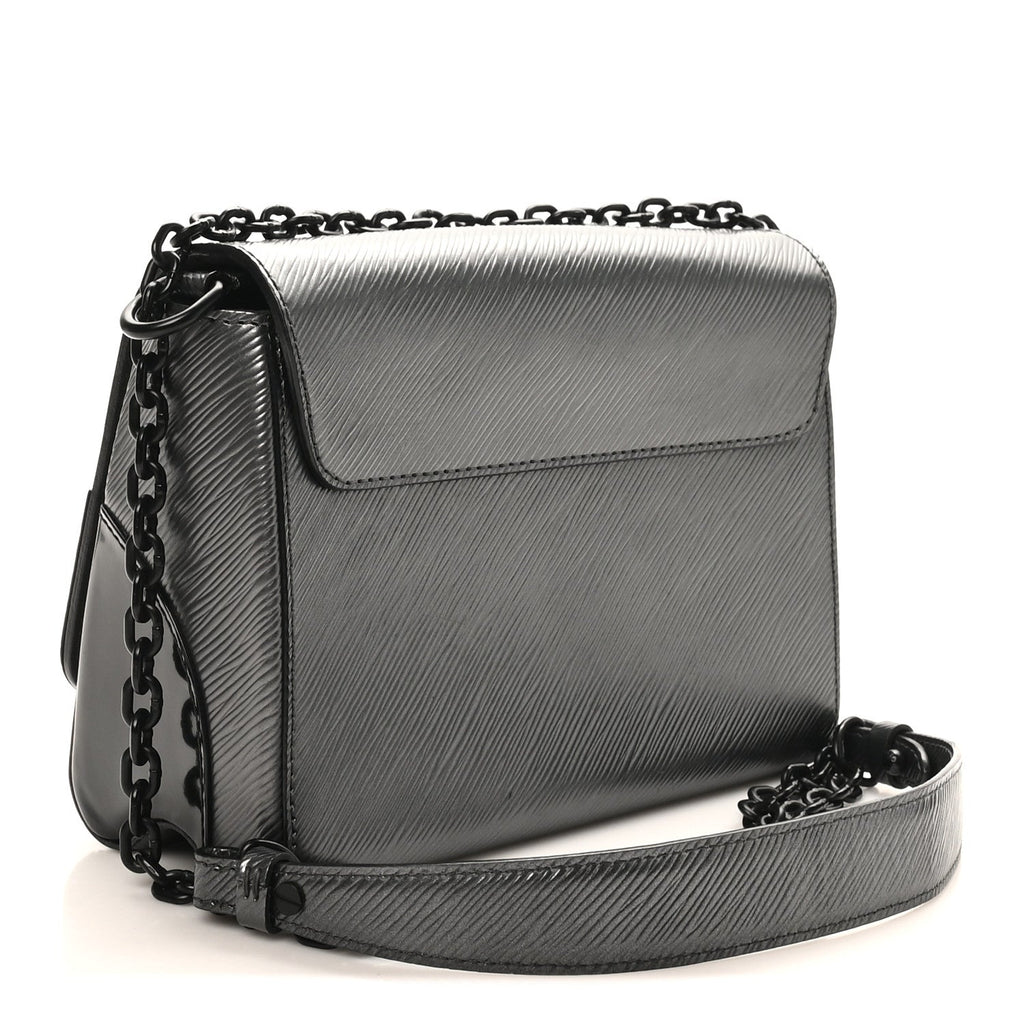 Louis Vuitton Epi Patent Twist Shoulder Bag MM Anthracite Nacre